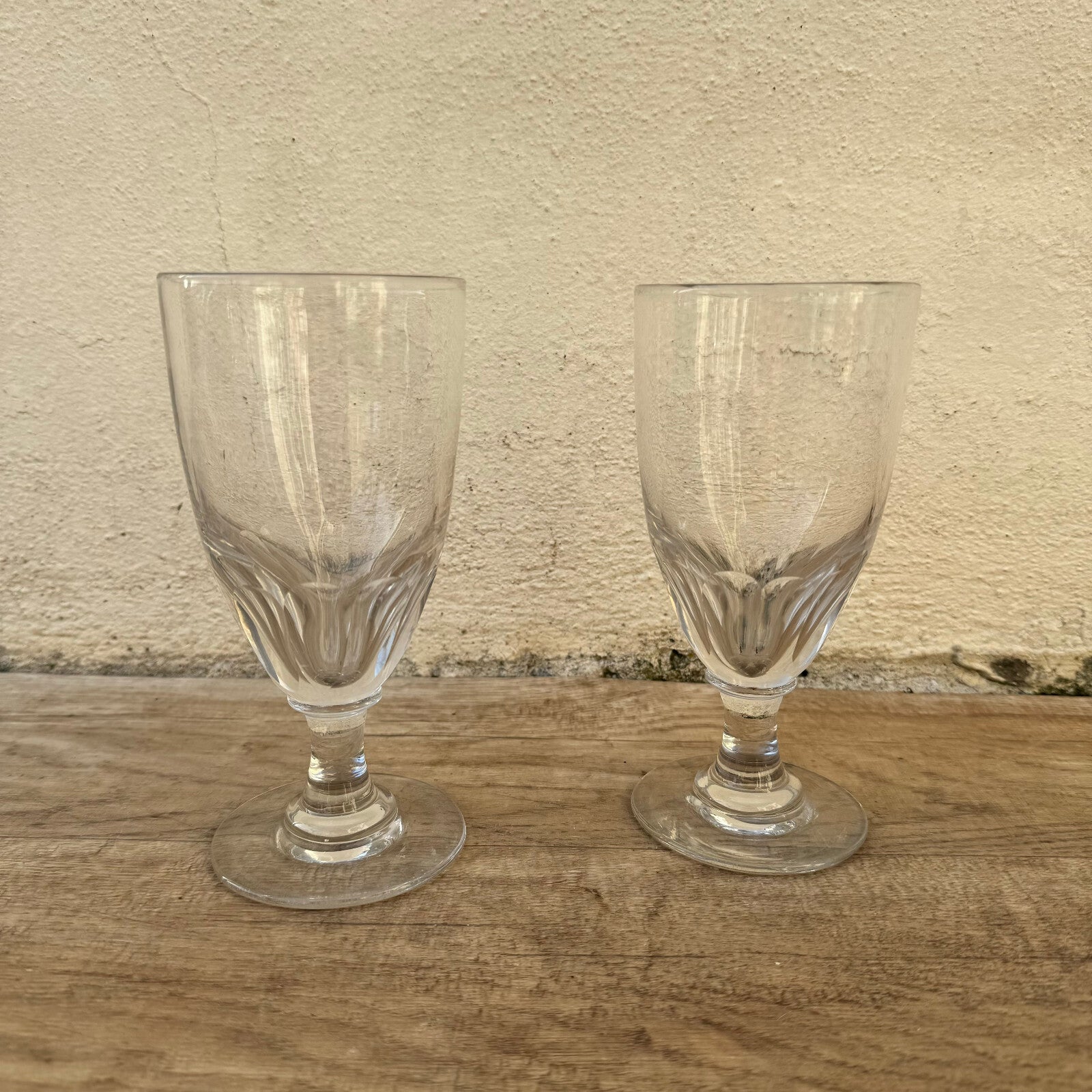 French Absinthe Glasses Vintage Aperitif Cut Crystal Set of 2 31012312 Unbranded