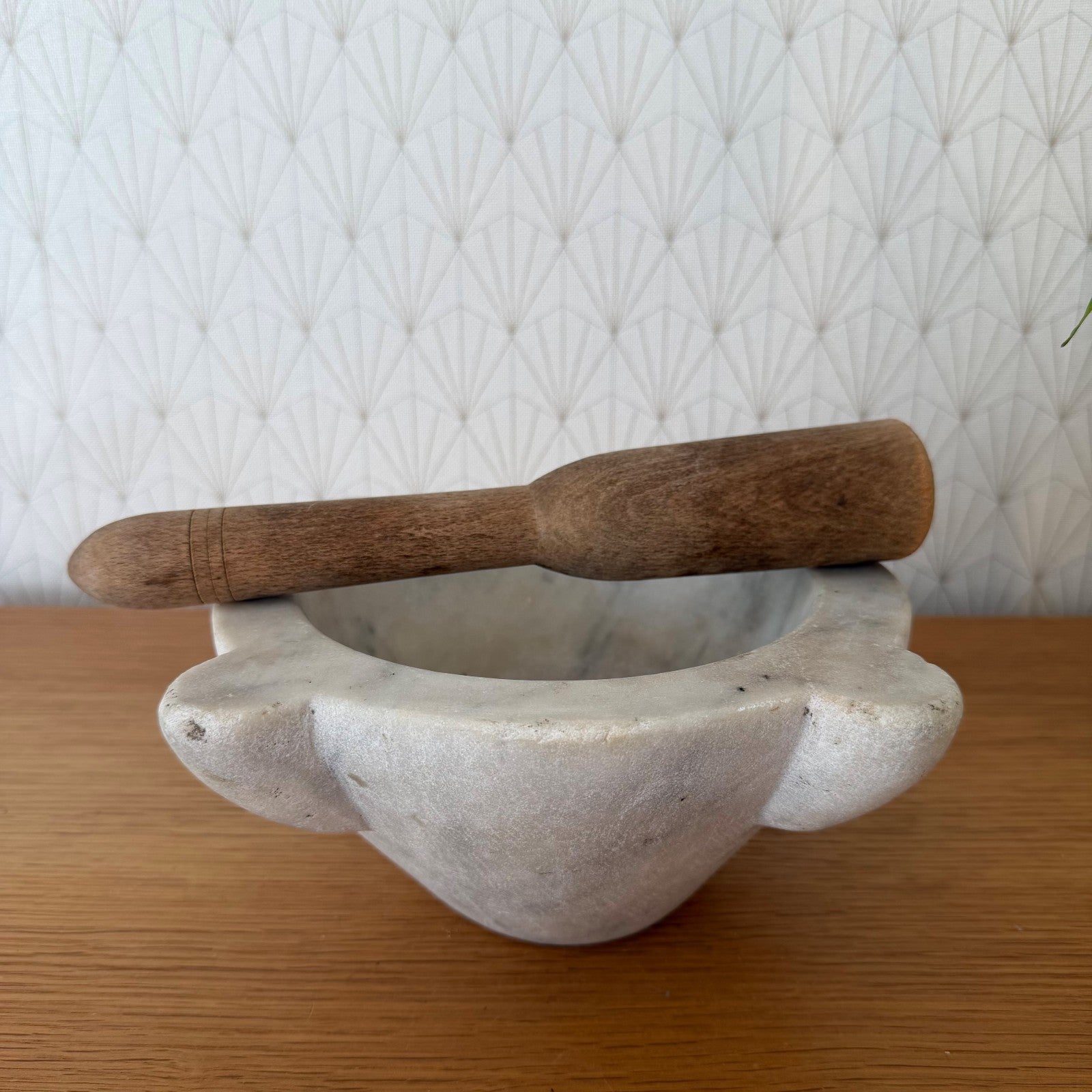 French Marble Mortar And Pestle Set Natural White Stone Kitchen 10062618 Does not apply