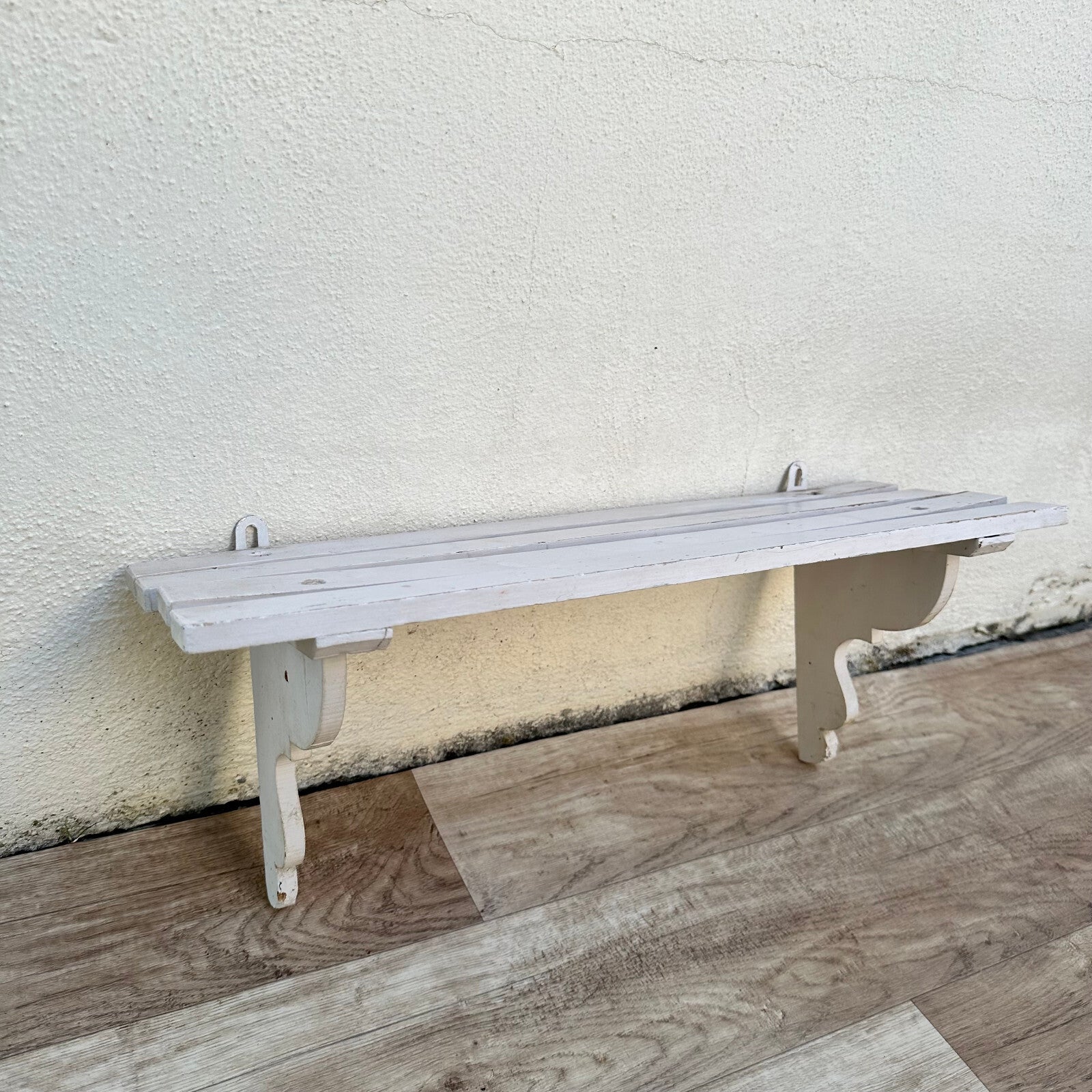 Antique French Country Shelf Wood Wall Mount Farmhouse Display 19" 0909232 Unbranded