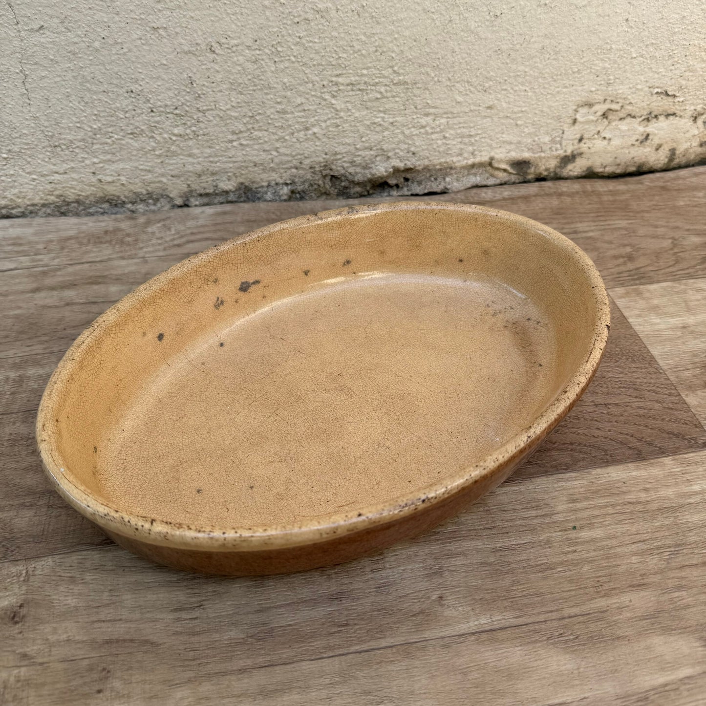 Vintage France Handmade French Bakeware 11” terrine plate gratin oval 2207242 La Bourguignonne France