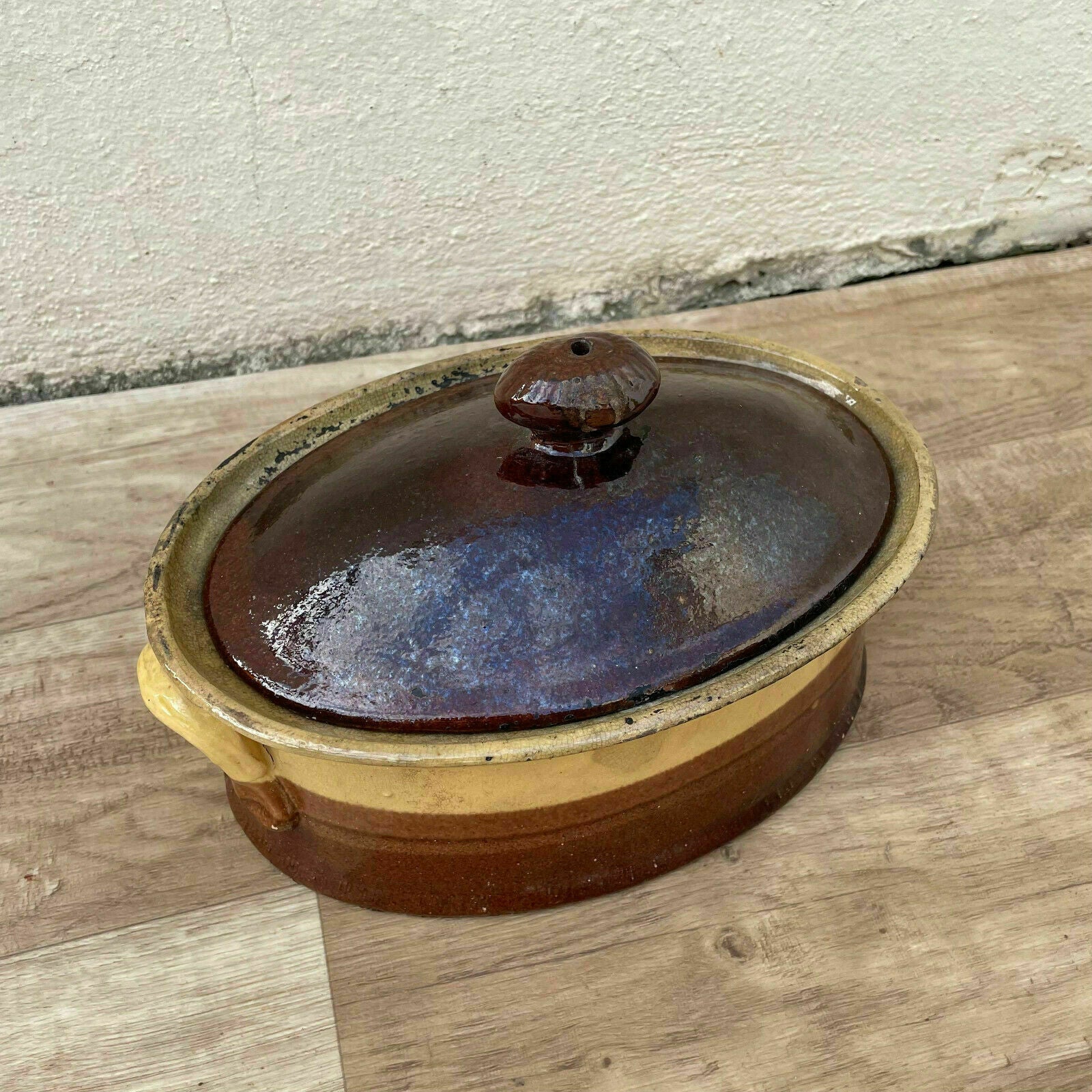Vintage French Terrine Clay Lidded Casserole Dish Circa 1930 2110215 Unmarked