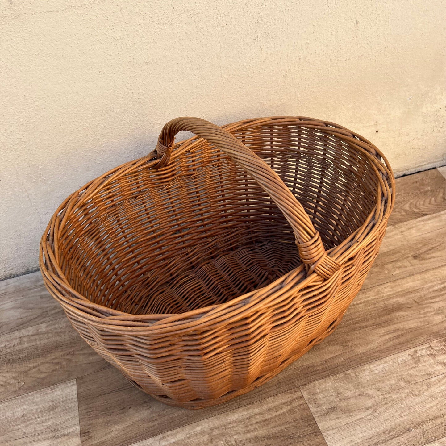 French Wicker Basket market fruits Chic Vintage Woven Rattan 09032517