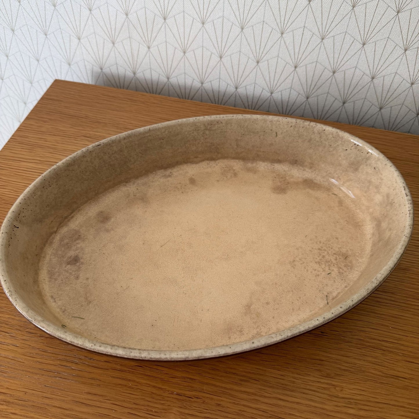 Vintage French Pottery Gratin Dish Oval Rustic Stoneware Terrine 25052612 Fleamarketfrance