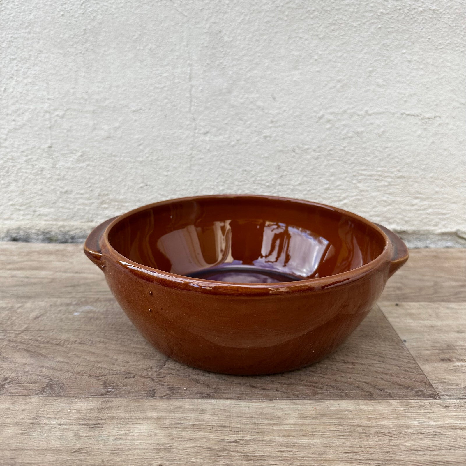 Vintage French Digoin Stoneware Mixing Bowl Terrine 9" Brown 12092429 Fleamarketfrance