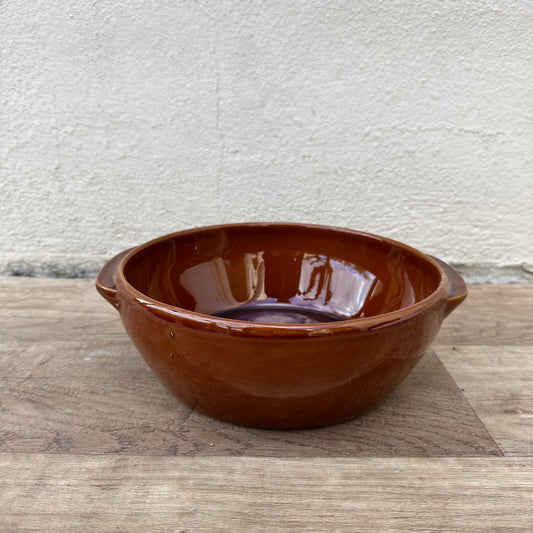 Vintage French Digoin Stoneware Mixing Bowl Terrine 9" Brown 12092429 Fleamarketfrance