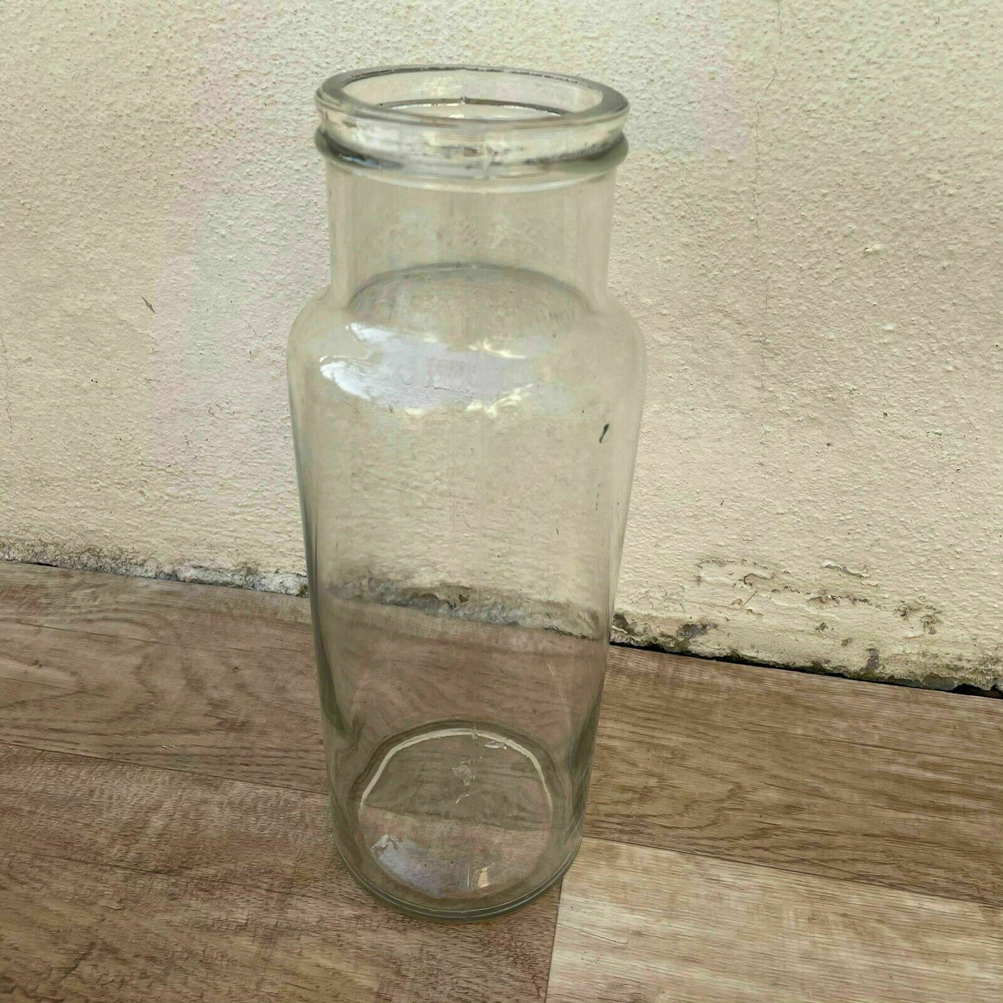 French Antique Glass Bottle 19th Century Hand Blown Clear Convent 0107214 Lalique