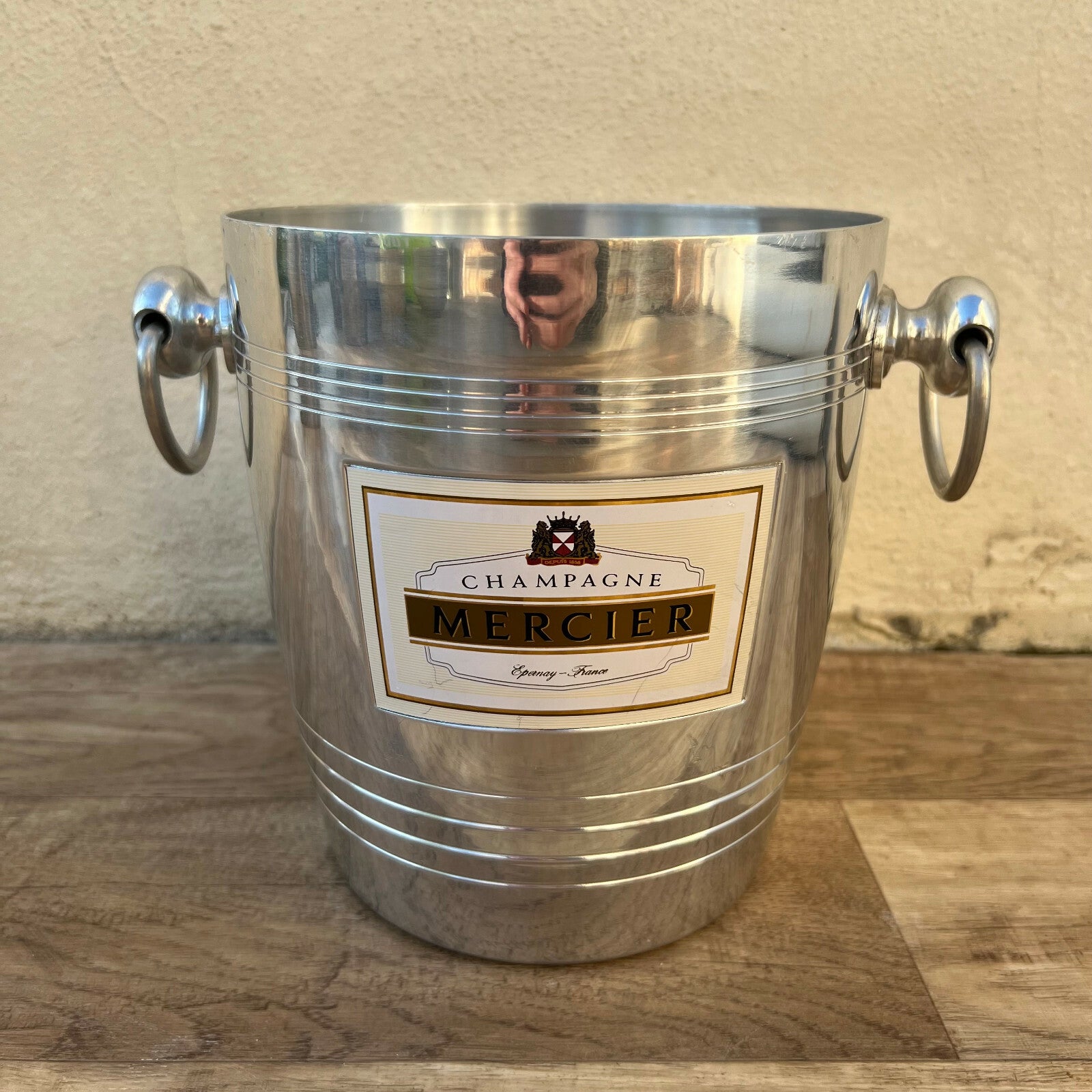Vintage French Champagne Bucket MERCIER Chrome Ice Cooler Epernay 28012214 Mercier