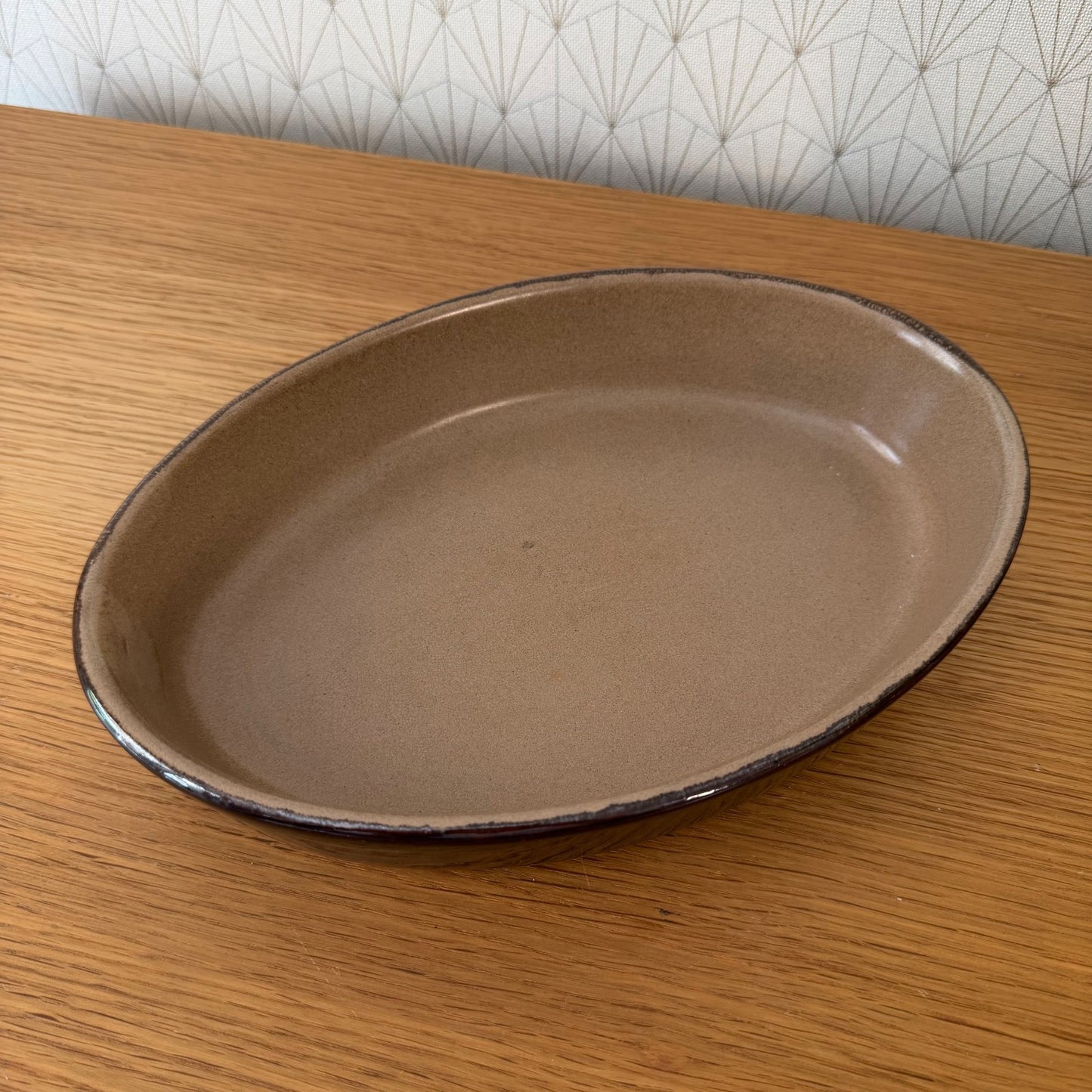 French Pottery Gratin Dish Oval Brown Stoneware Terrine Baking 1006267 Fleamarketfrance