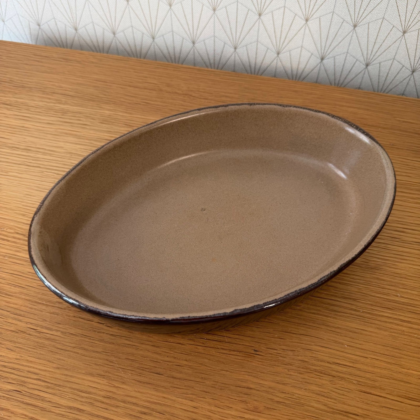 French Pottery Gratin Dish Oval Brown Stoneware Terrine Baking 1006267 Fleamarketfrance