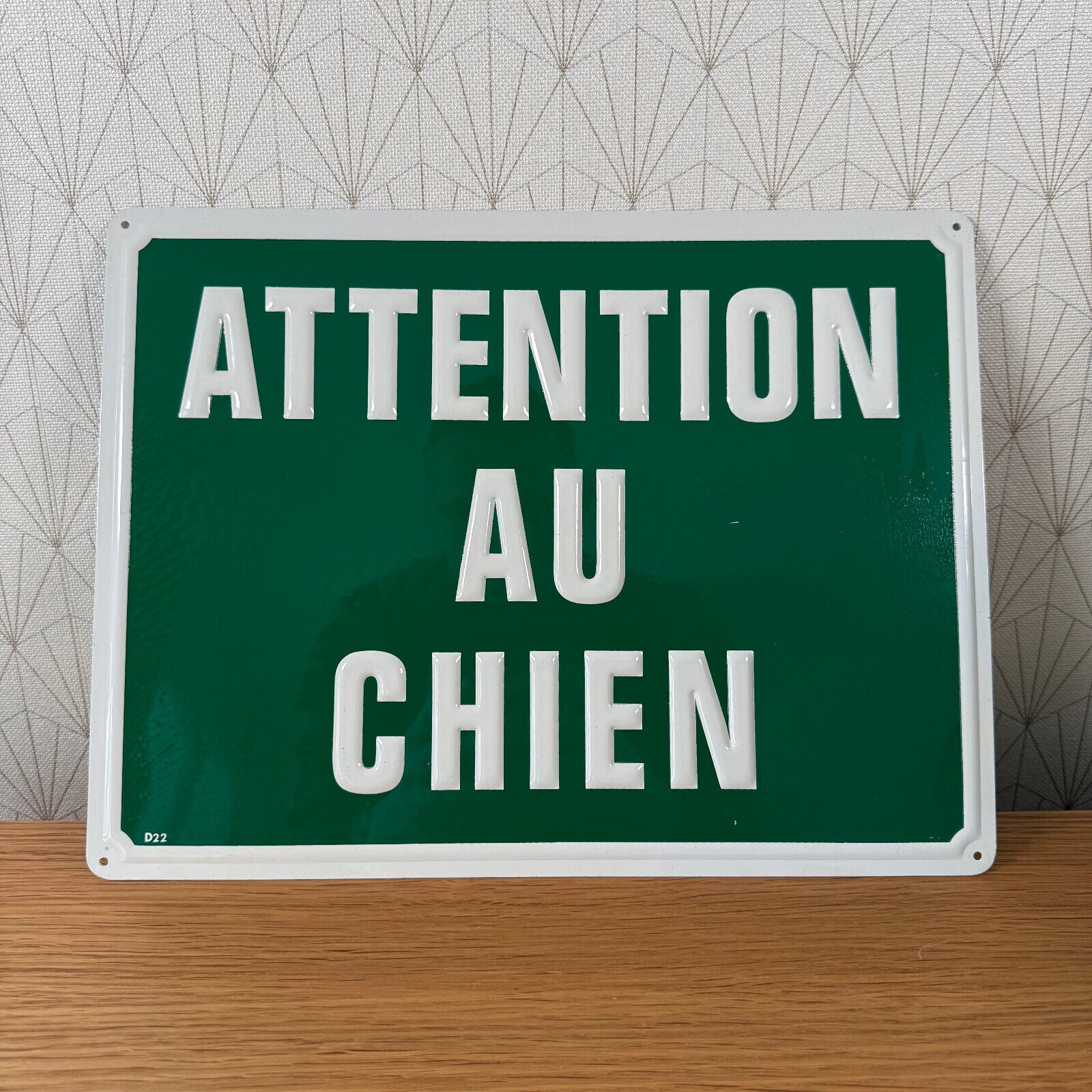 French Street Sign Plaque - ATTENTION AU CHIEN BEWARE OF THE DOG 2212241 - Fleamarketfrance