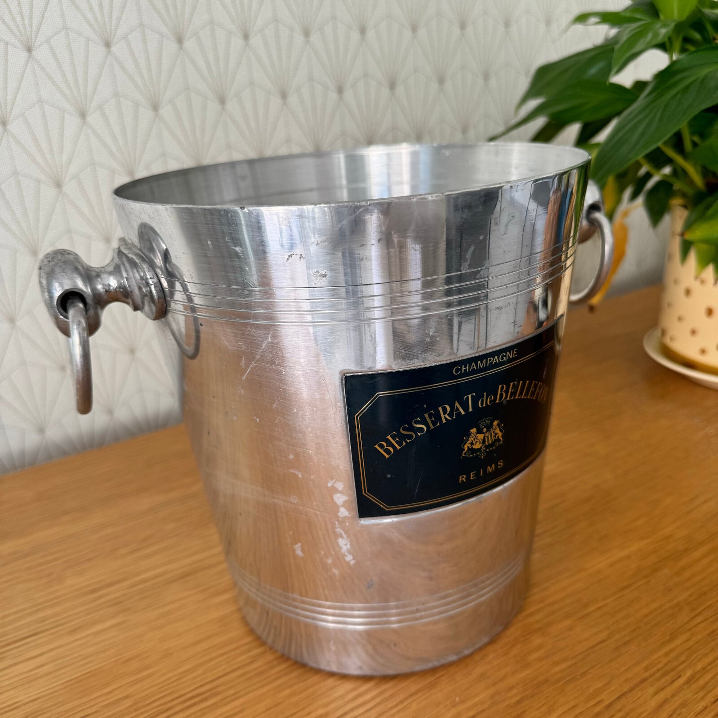 Vintage Champagne Ice Bucket Besserat de Bellefon French Cooler 13042411 Besserat de Bellefon