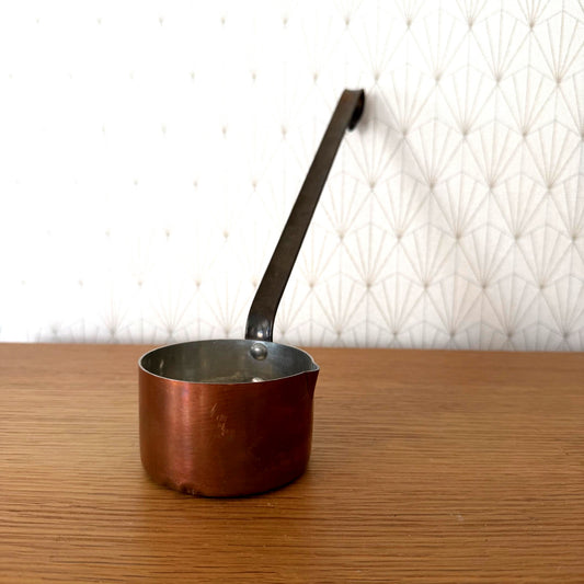 Vintage French Copper Saucepan Tin Lined Iron Handle 1606265 Unbranded