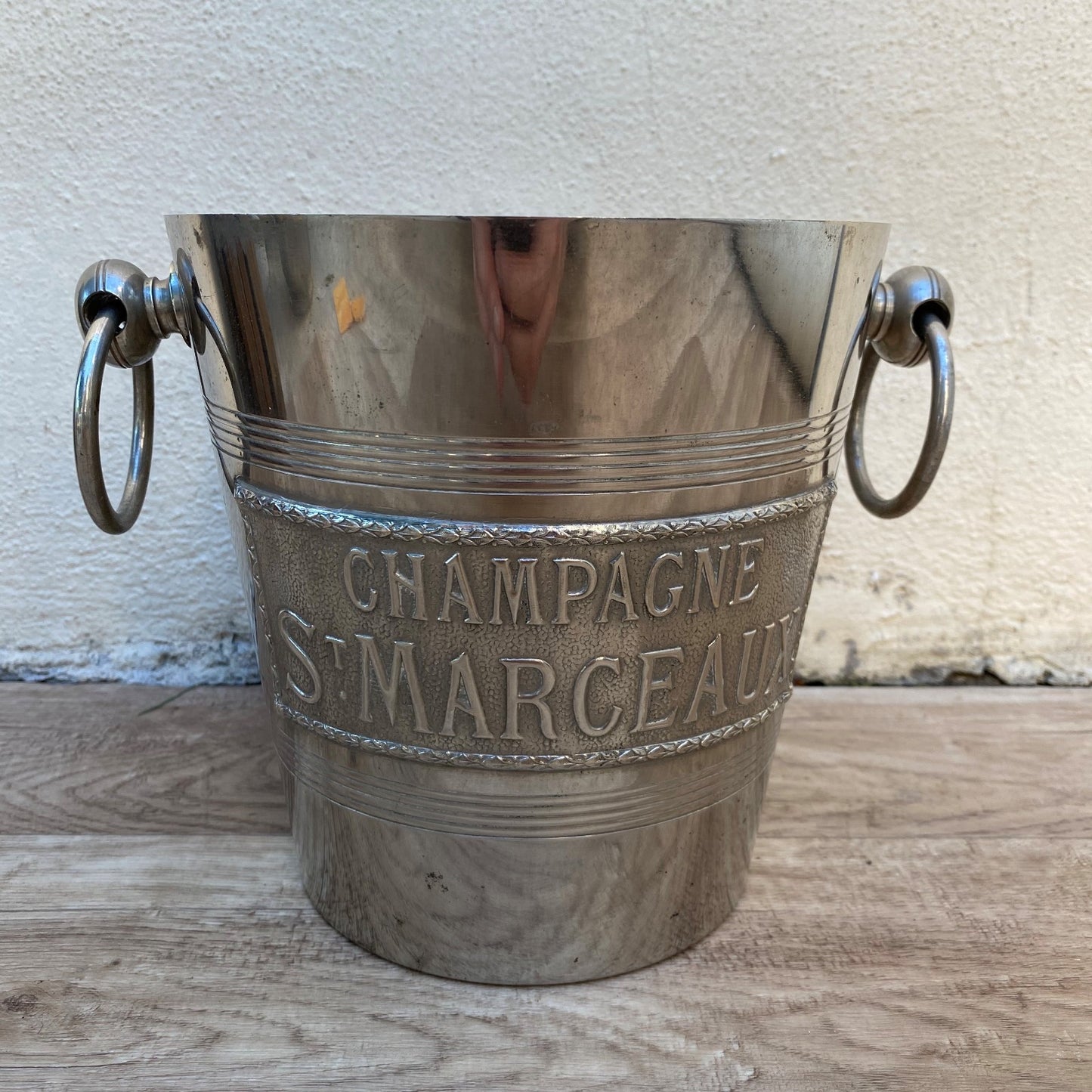 French Silver Plated Champagne Ice Bucket Ring Handles St Marceaux 0407268 Unbranded