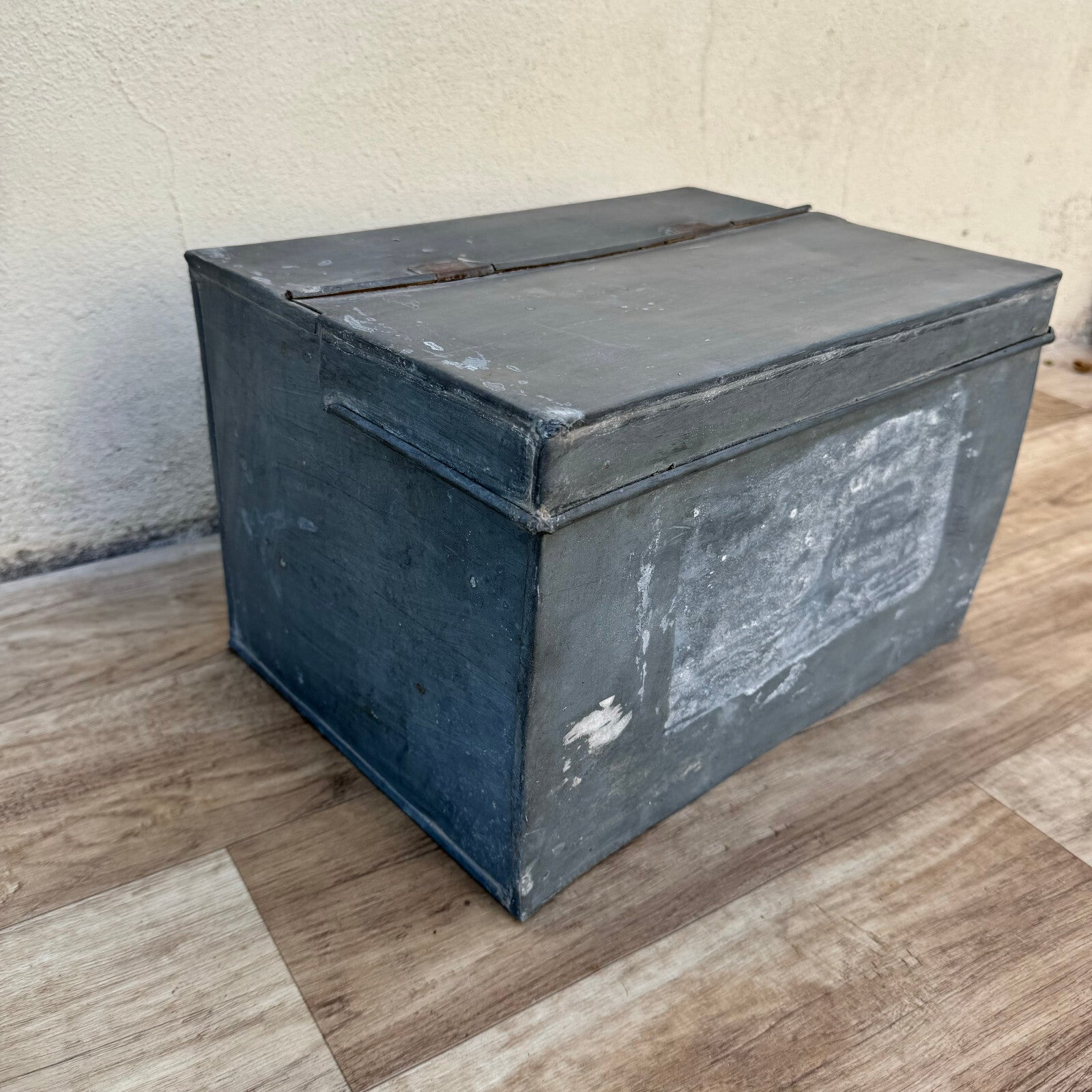 French Metal Toolbox Vintage Industrial Storage Case Gray Paint 1206242 Fleamarketfrance