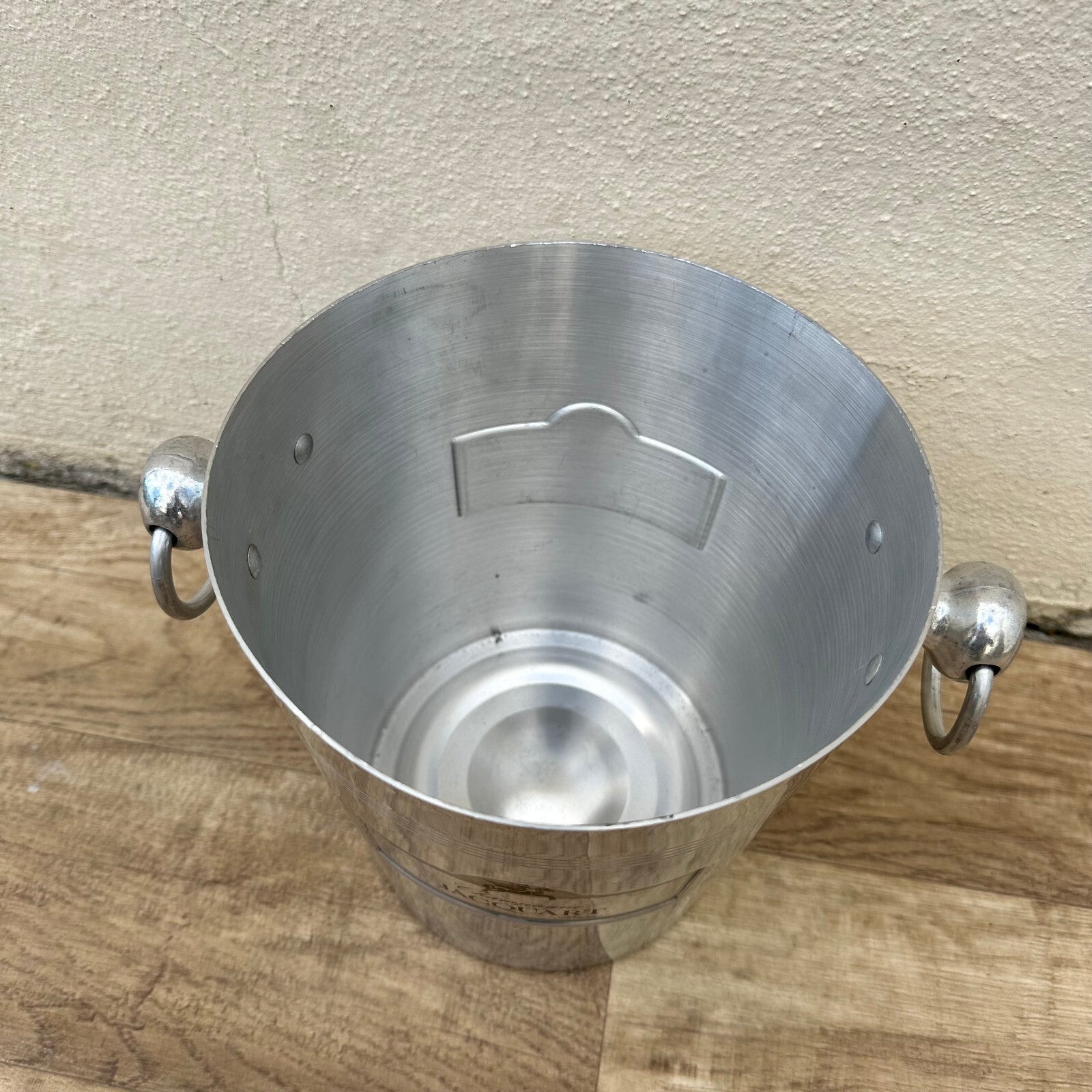 French Champagne Ice Bucket Jacquart Reims Silver Metal Vintage 12092419 Jacquart