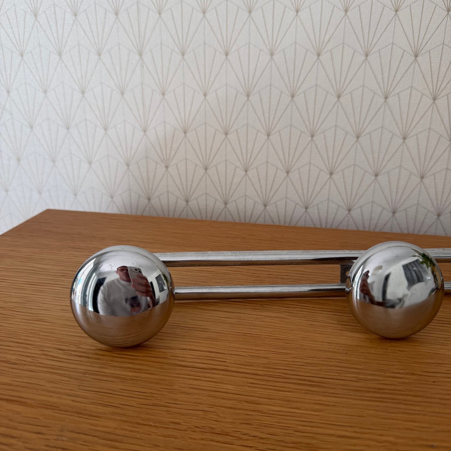 Vintage French Metal 3 Hook Coat Rack/Wall-Mounted Entryway Storage 0810258