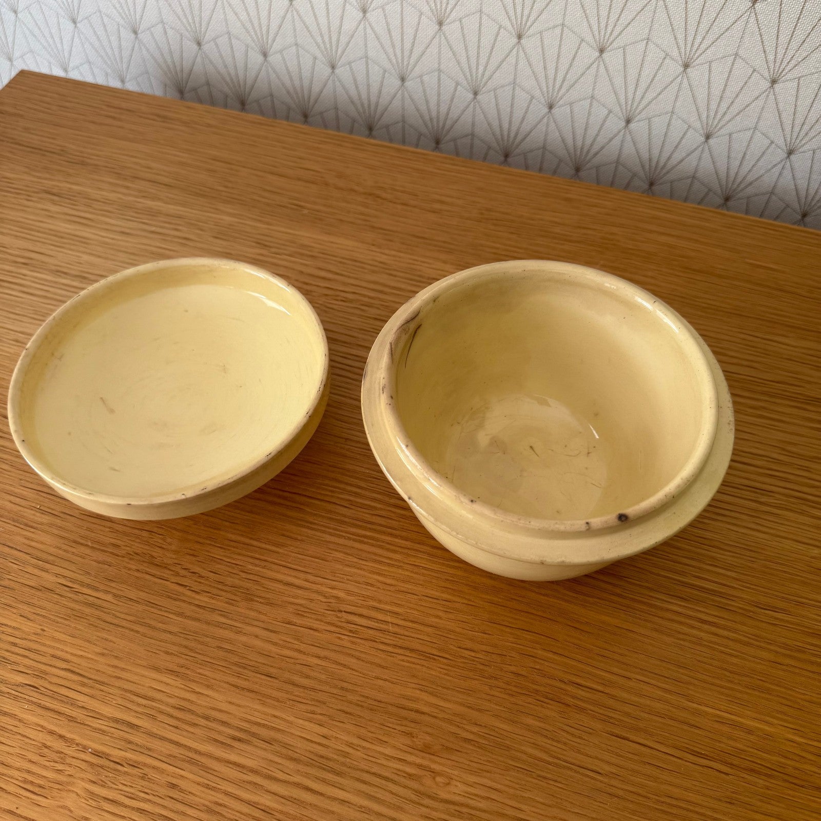 French Ceramic Terrine Sarreguemines Yellow Foie Gras Pot Vintage 23072512 Unmarked