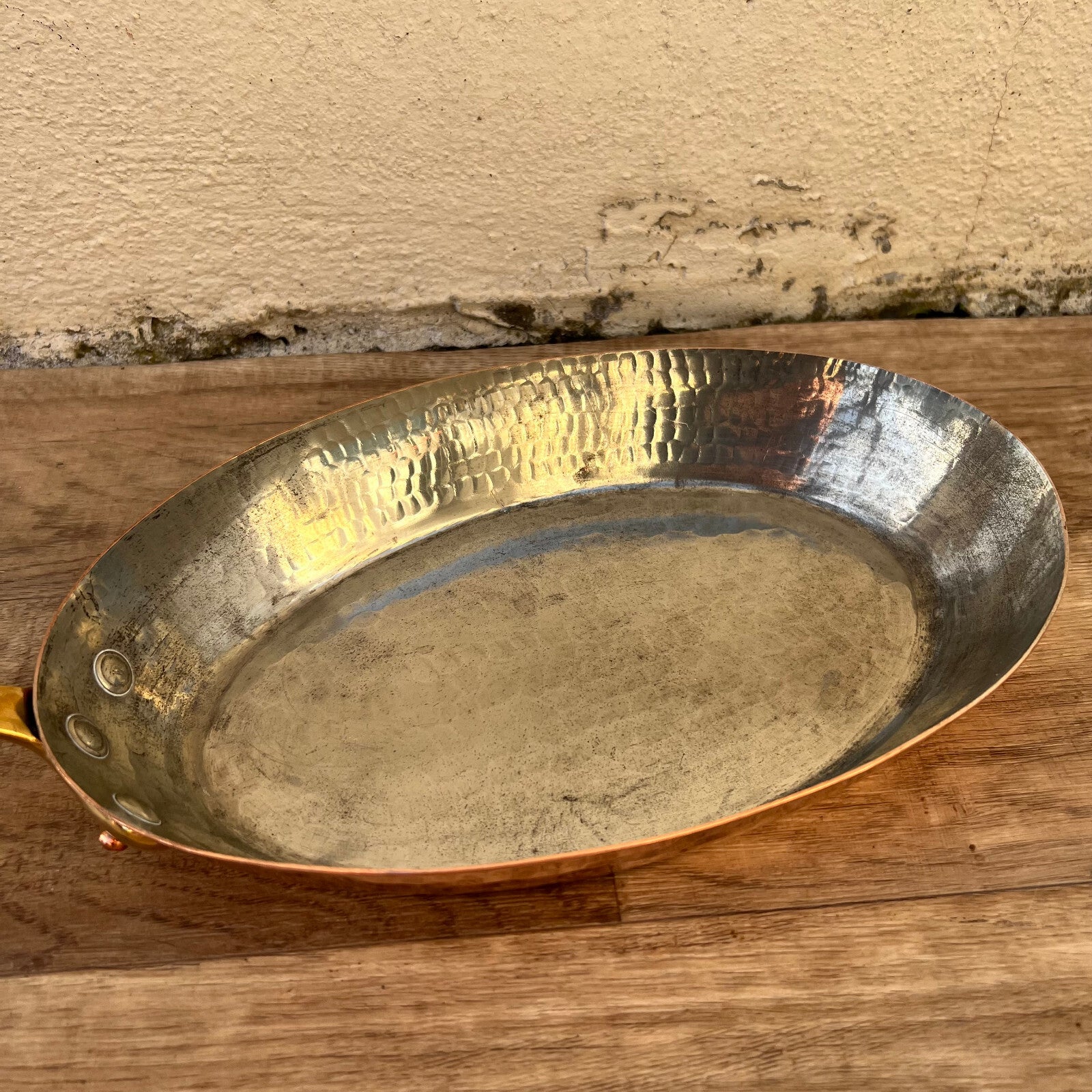 French Copper Pan Villedieu Frying Pan 28cm Tin Lined Vintage 2811227 Fleamarketfrance