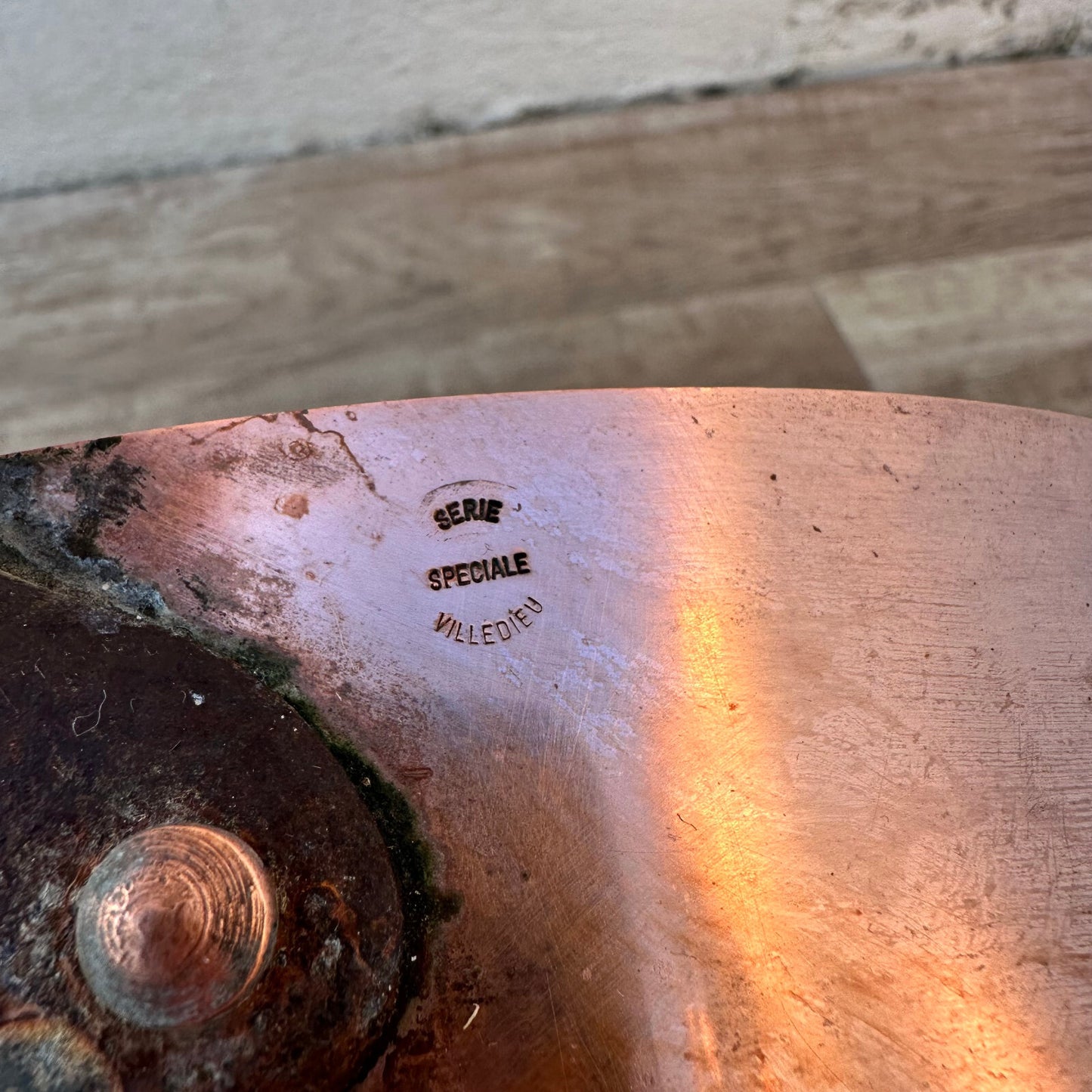 Vintage French Copper Sauteuse Pan Villedieu 24.5cm Restoration 17122218 Fleamarketfrance