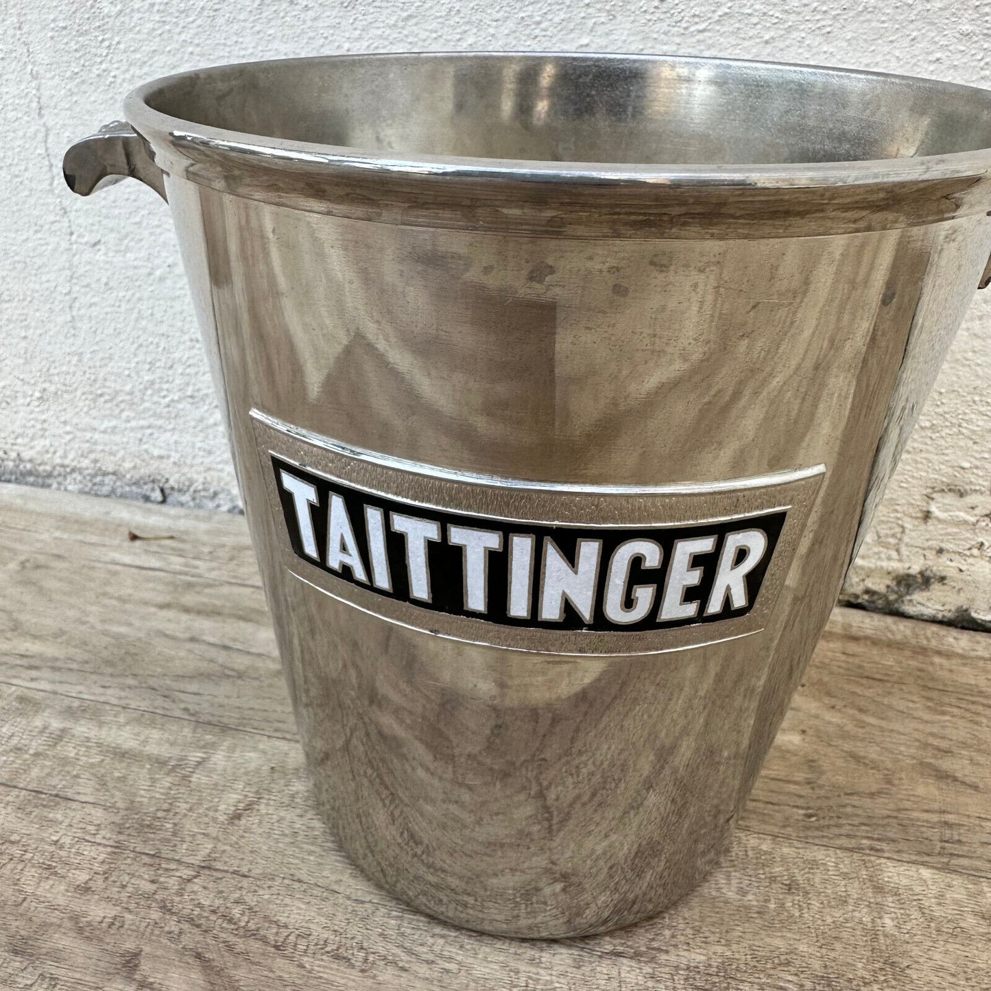 Vintage French Champagne Silverplate Ice Bucket Cooler RARE TAITTINGER 1109241 - Fleamarketfrance
