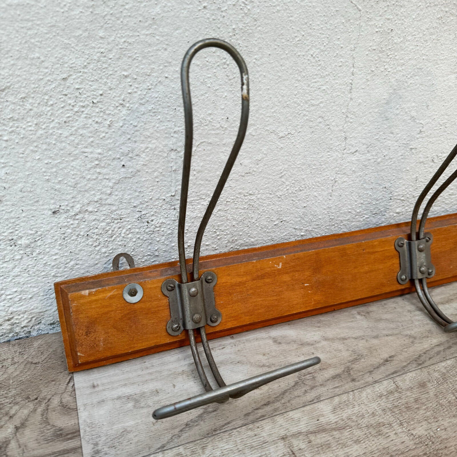 Antique French Coat Hook Hat Wood Wooden 3 Pegs Hanger  rack 2604248 - Fleamarketfrance