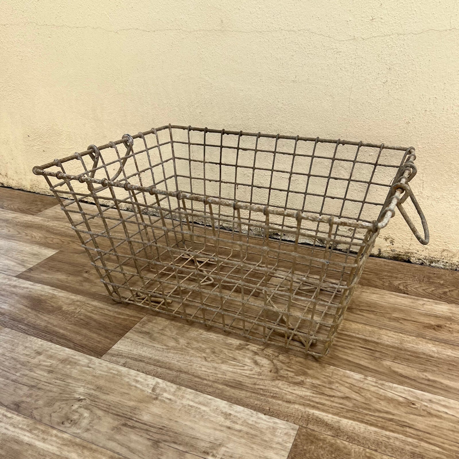 French Oyster Basket Vintage Metal Wire Brittany Shellfish 290120251 Fleamarketfrance
