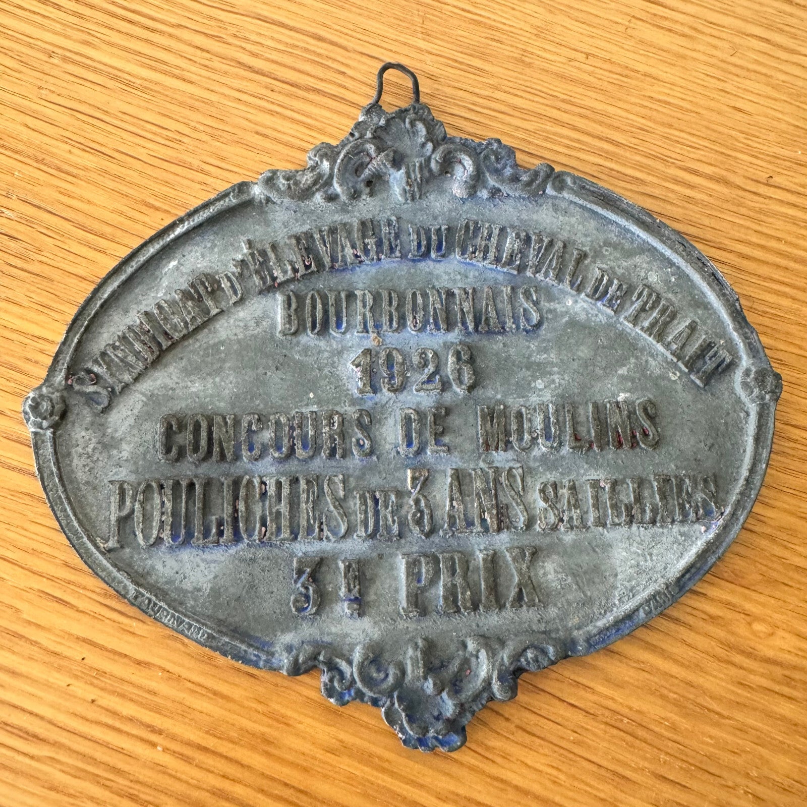 FRENCH VINTAGE AGRICULTURE PLAQUE TROPHY AWARD ANIMALS PRIZE SIGN 1926 1906246 Fleamarketfrance