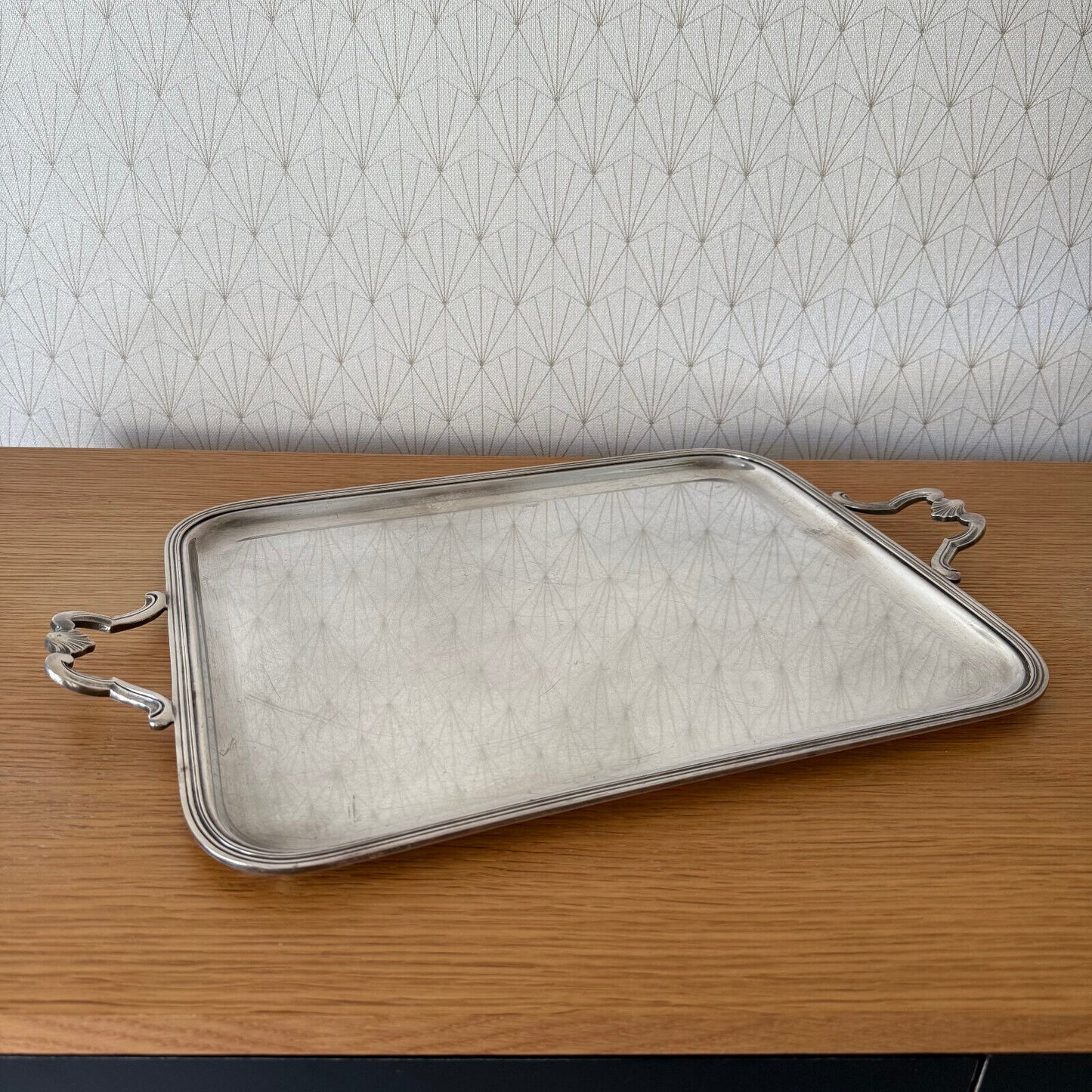 VINTAGE CHRISTOFLE PARIS SILVER PLATED RECTANGLE SERVING TRAY GALLIA 0324252 Christofle