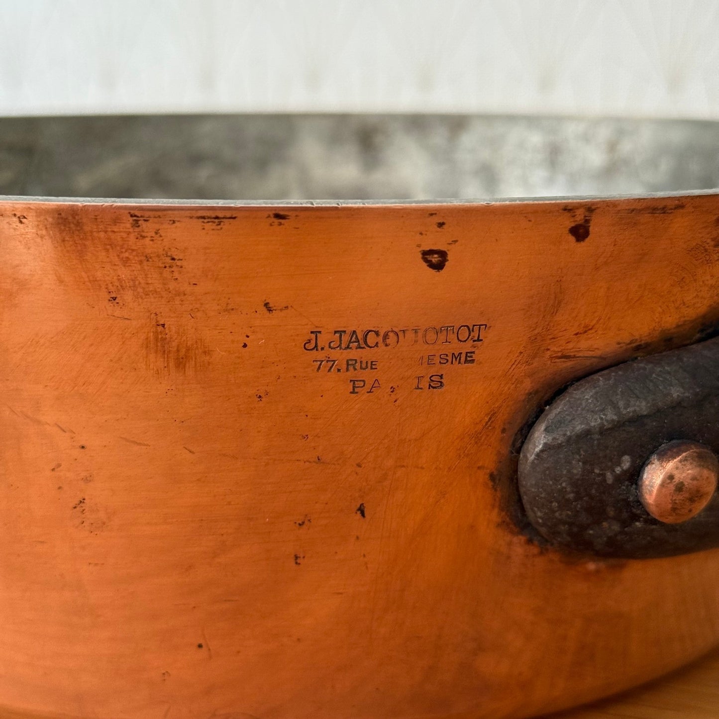 Vintage French J. Jacquotot Paris Copper Saucepan Windsor Style 3008252 jacquotot
