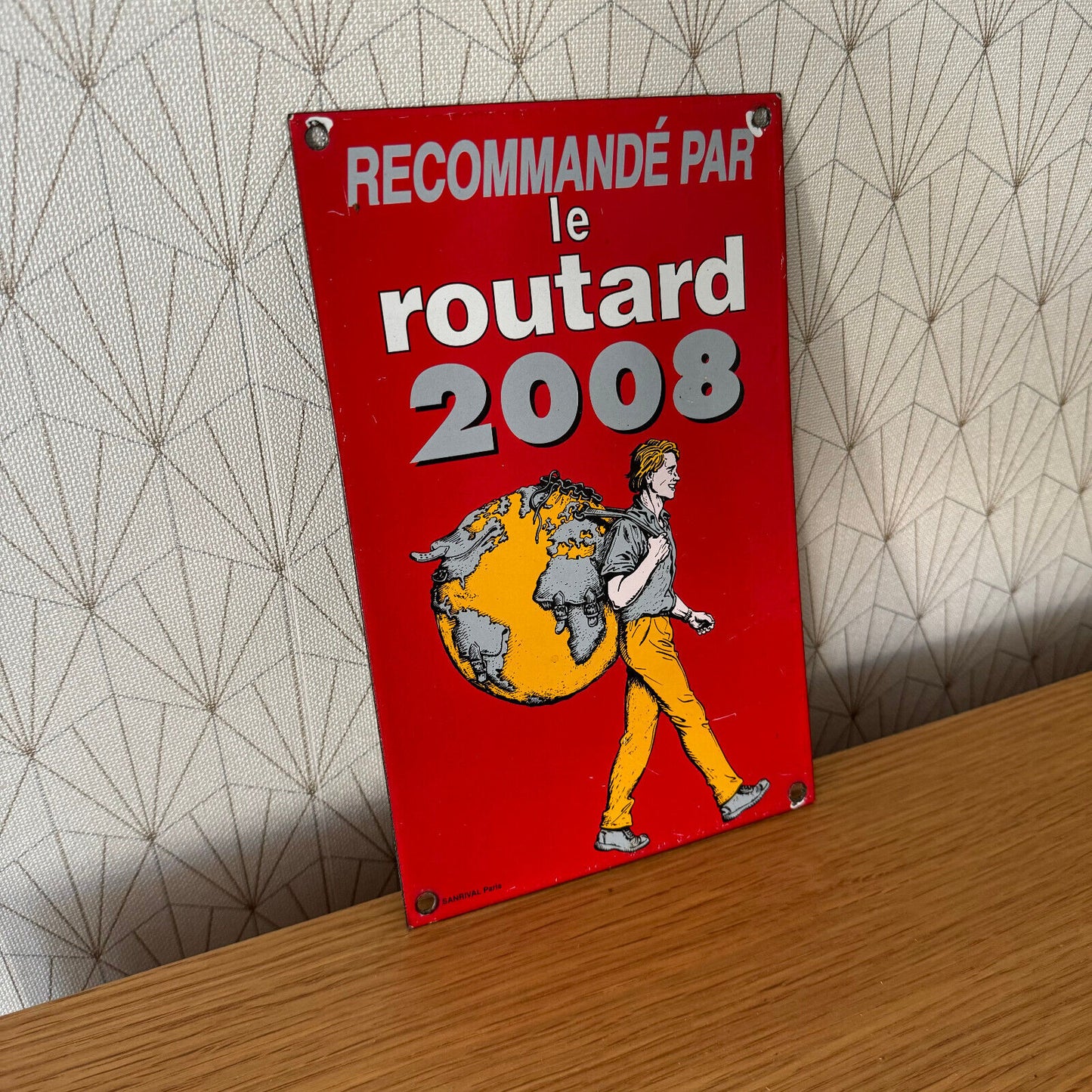 French enameled sign plaque SANRIVAL PARIS  guide du routard  2008 23032515