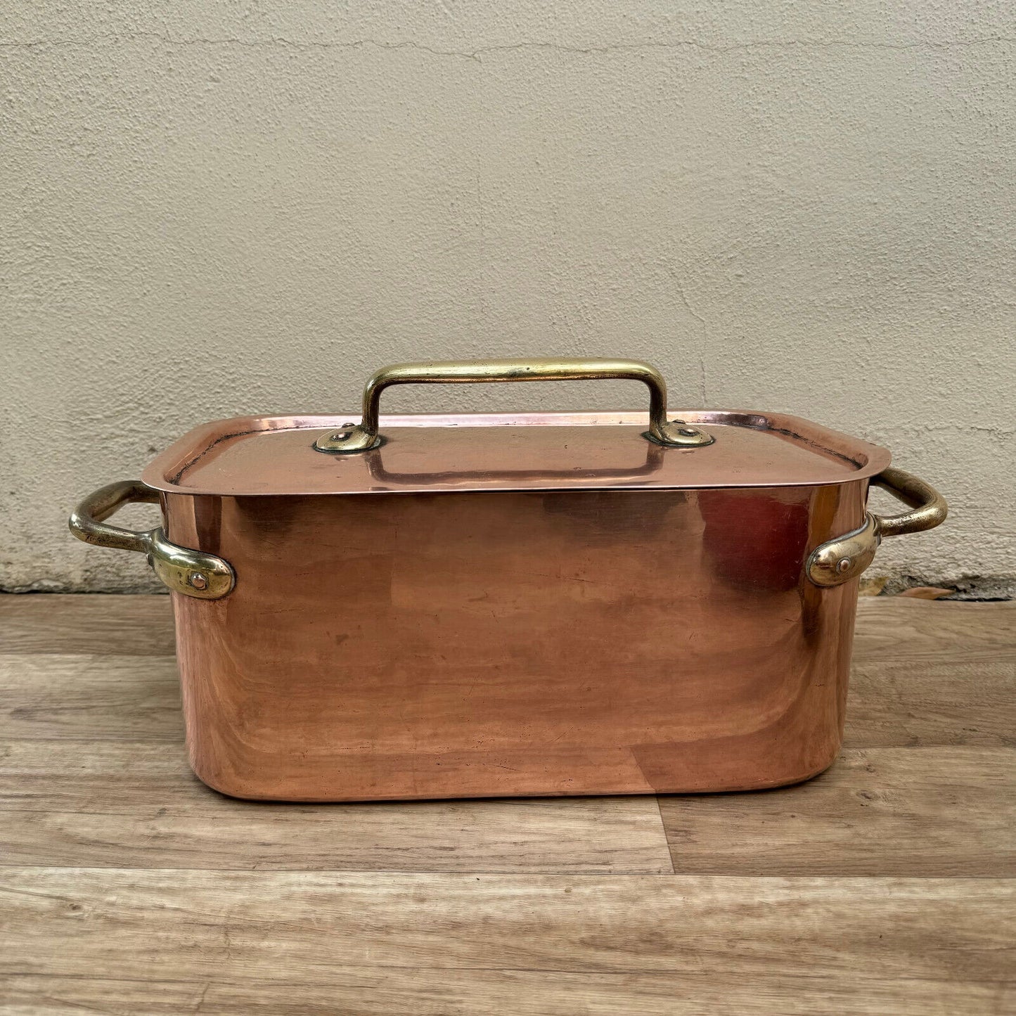 Antique dovetailed Daubiere French stock pot Copper Cookware 15" 3008246 - Fleamarketfrance