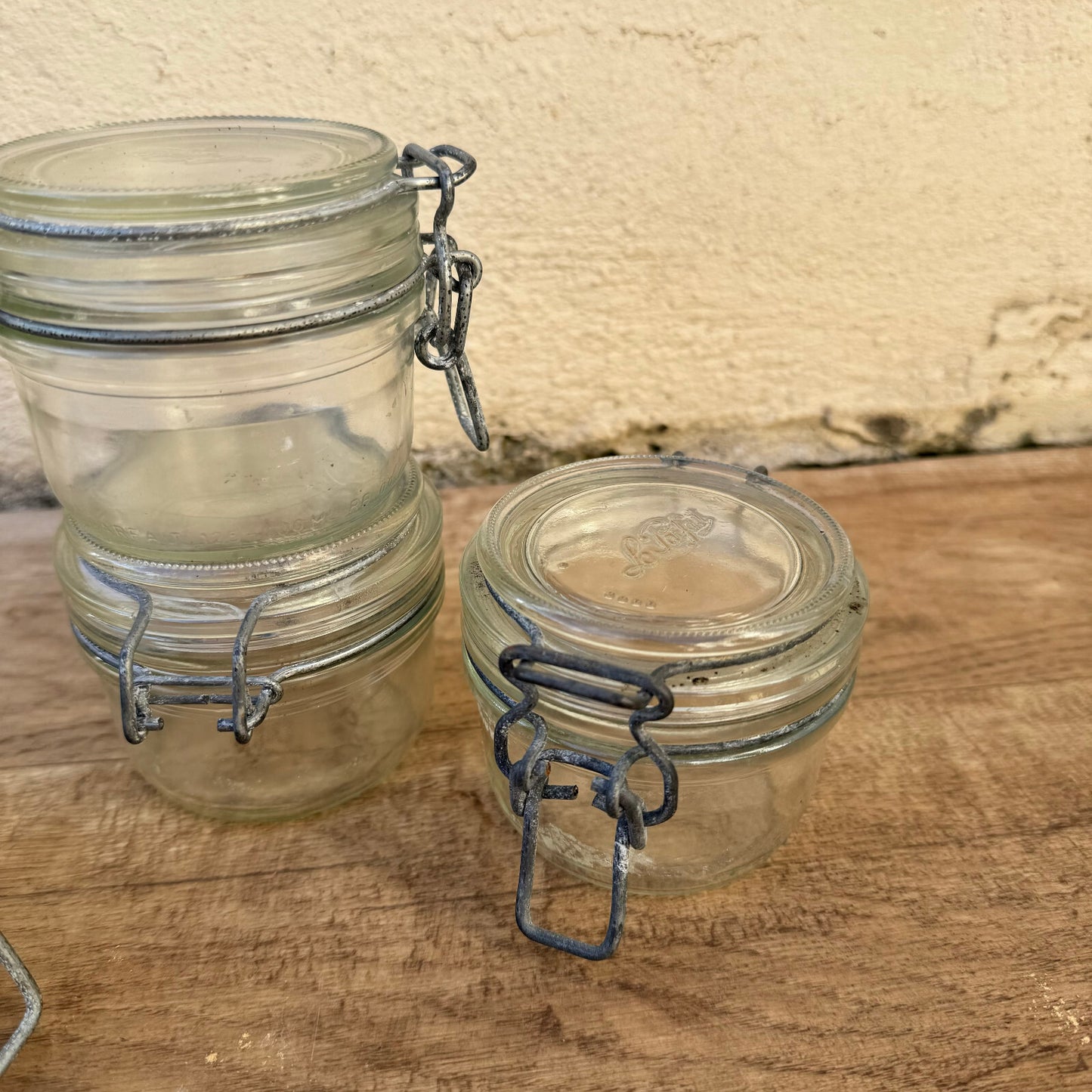 4 Vintage Le Parfait Glass Preserving Jars French Canning 200ml 09112316 Le Parfait
