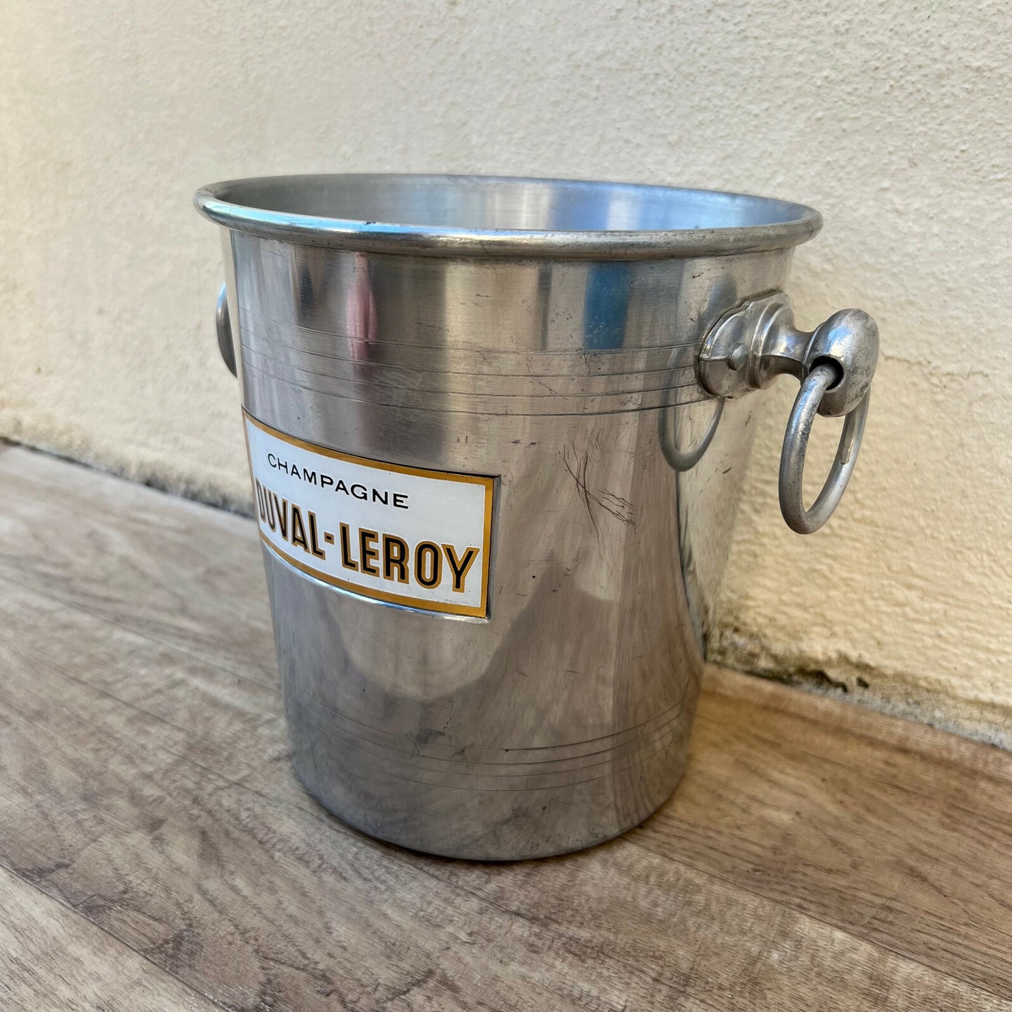 Vintage French Duval-Leroy Champagne Ice Bucket Aluminum Cooler 04032219 Fleamarketfrance
