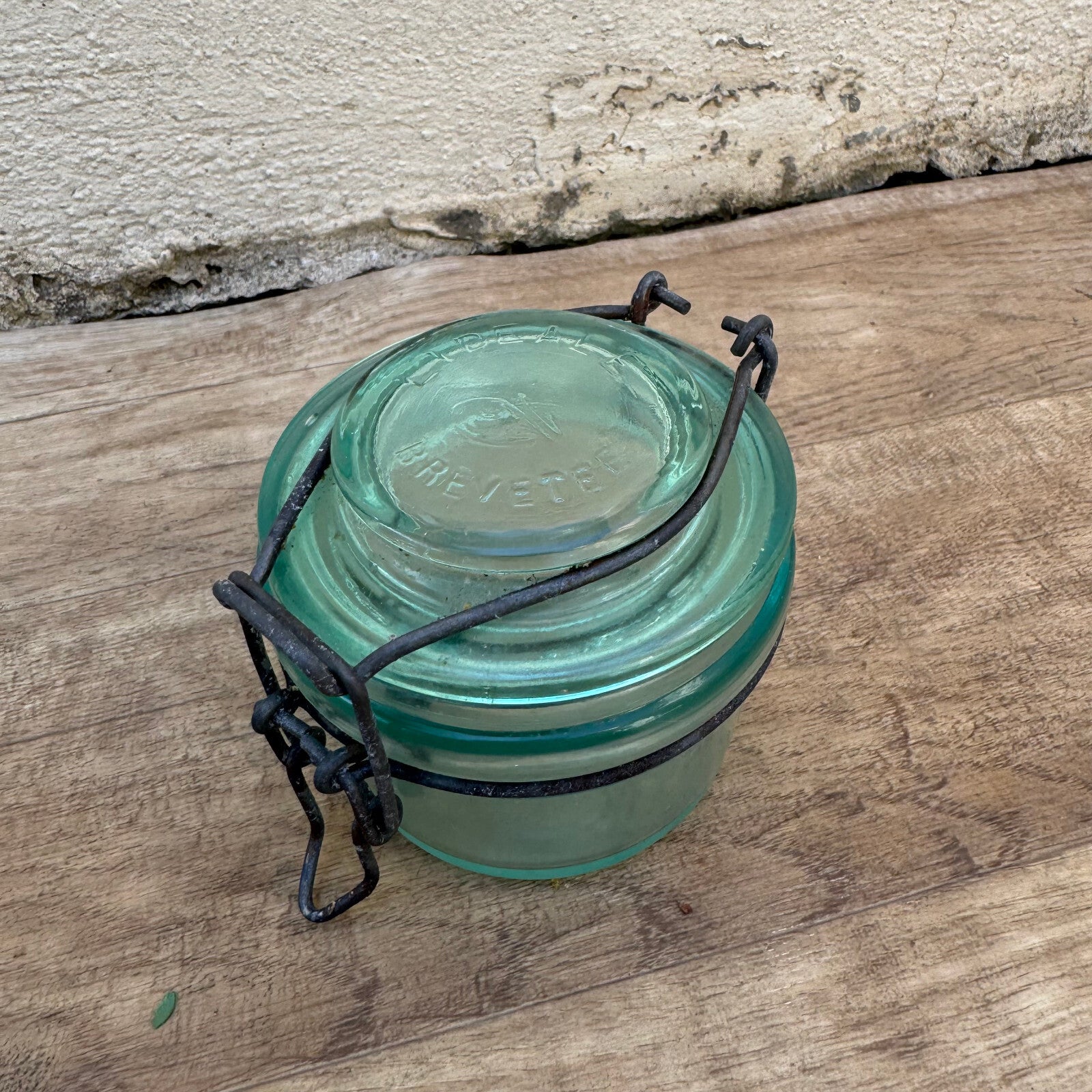 French Preserve Jar L'Ideal Glass Canning Wire Bail Vintage 3.75" 30062416 Fleamarketfrance