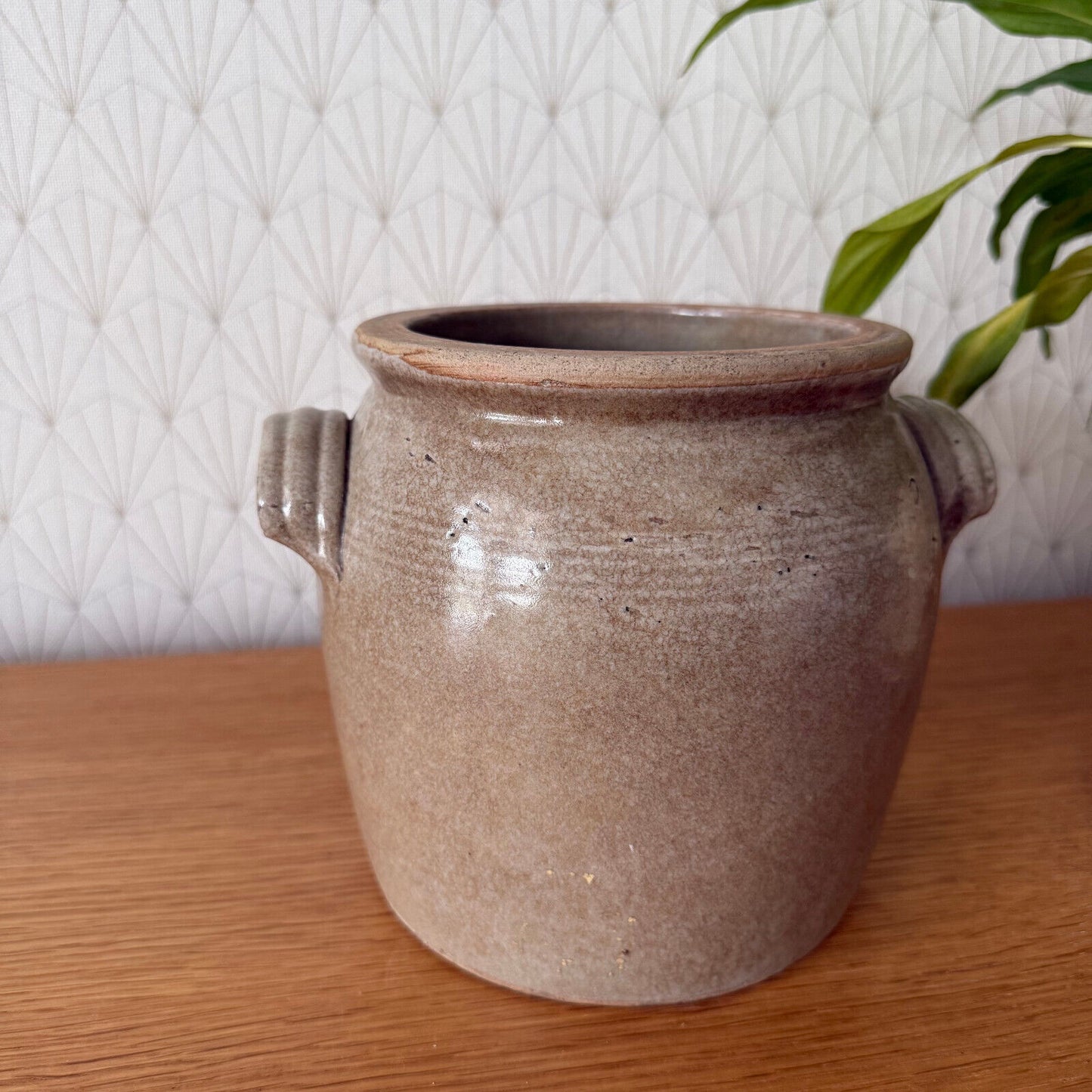 HANDMADE GLAZED STONEWARE ANTIQUE FRENCH CONFIT POT 2502254 - Fleamarketfrance