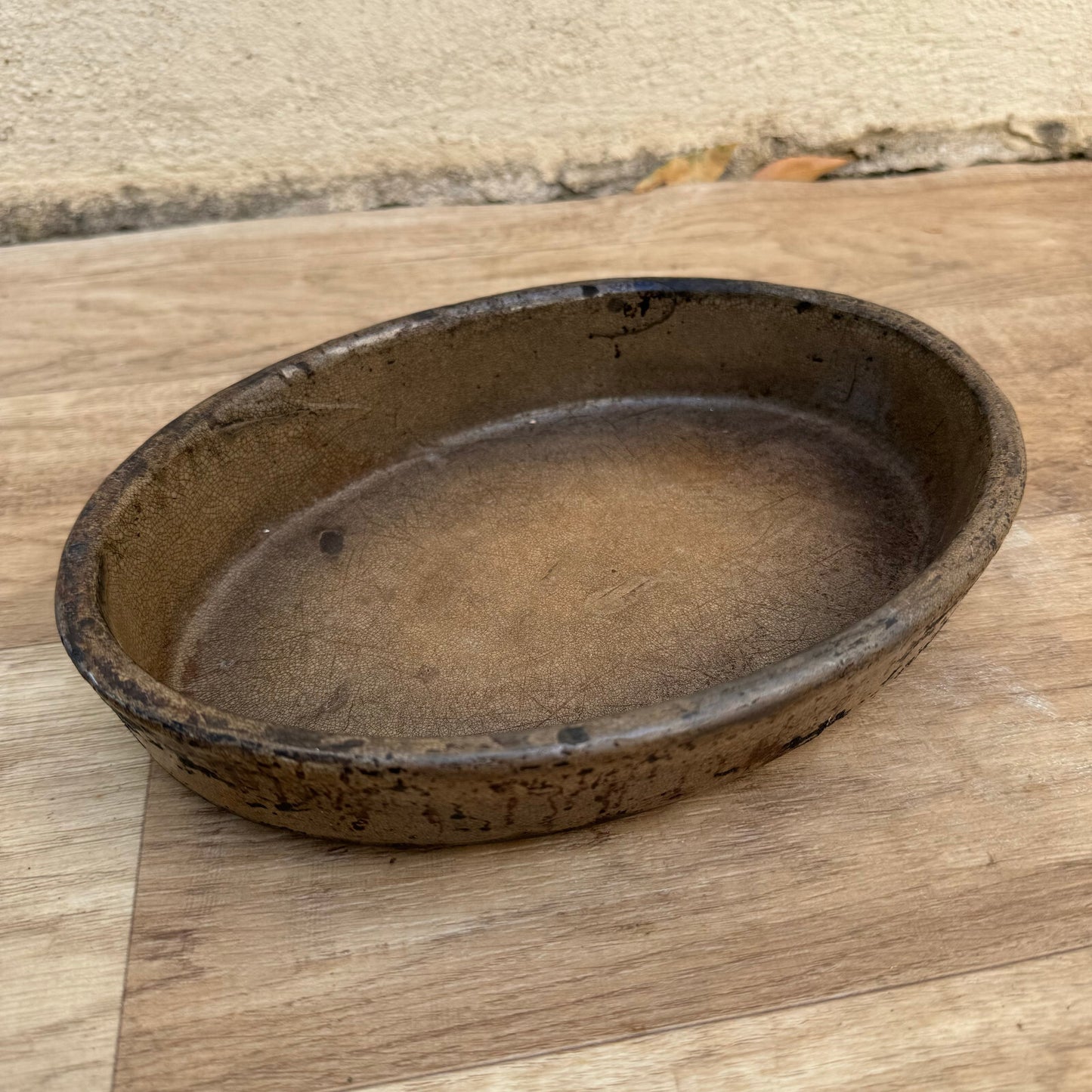 Vintage French Pottery Gratin Dish Oval Rustic Stoneware Terrine 2908243 Fleamarketfrance
