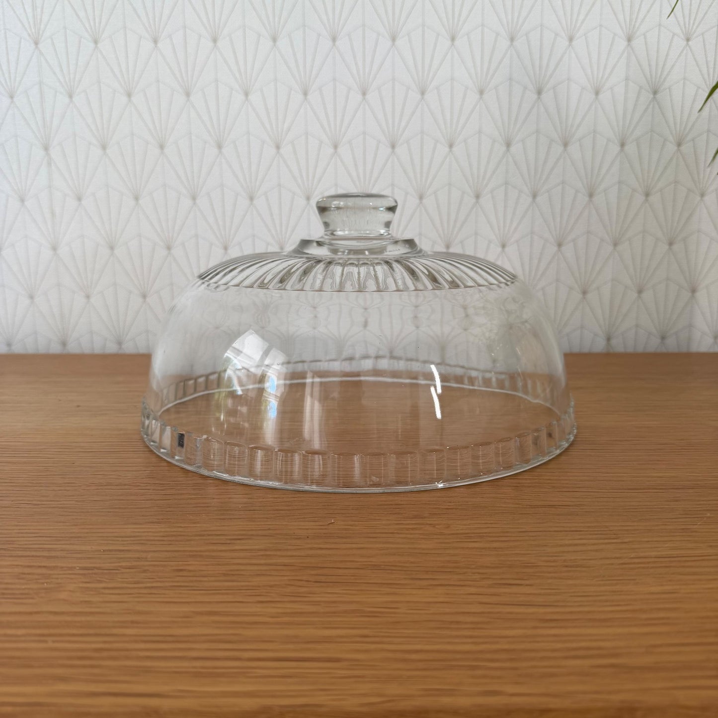 French Glass Cloche Dome Bell Cheese Cover Display Vintage 0409262