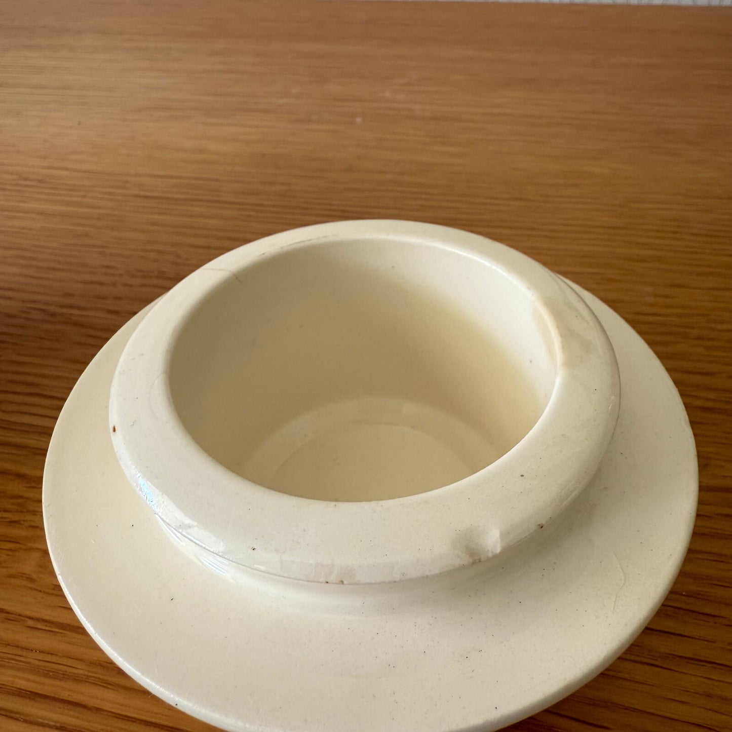 Vintage French Terrine White Ceramic Sarreguemines Foie Gras Pot 11012515 Sarreguemines