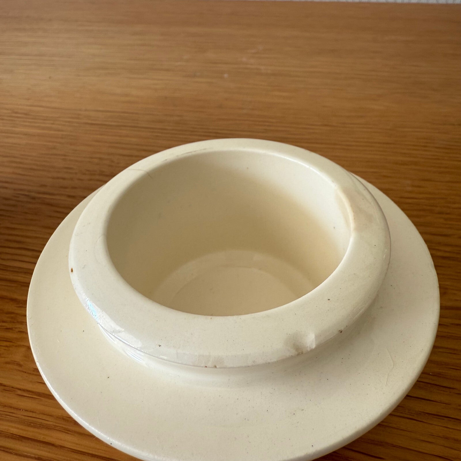 Vintage French Terrine White Ceramic Sarreguemines Foie Gras Pot 11012515 Sarreguemines