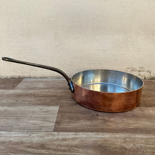 French Copper Cookware saute Pan sauteuse Villedieu 22022311 - Fleamarketfrance