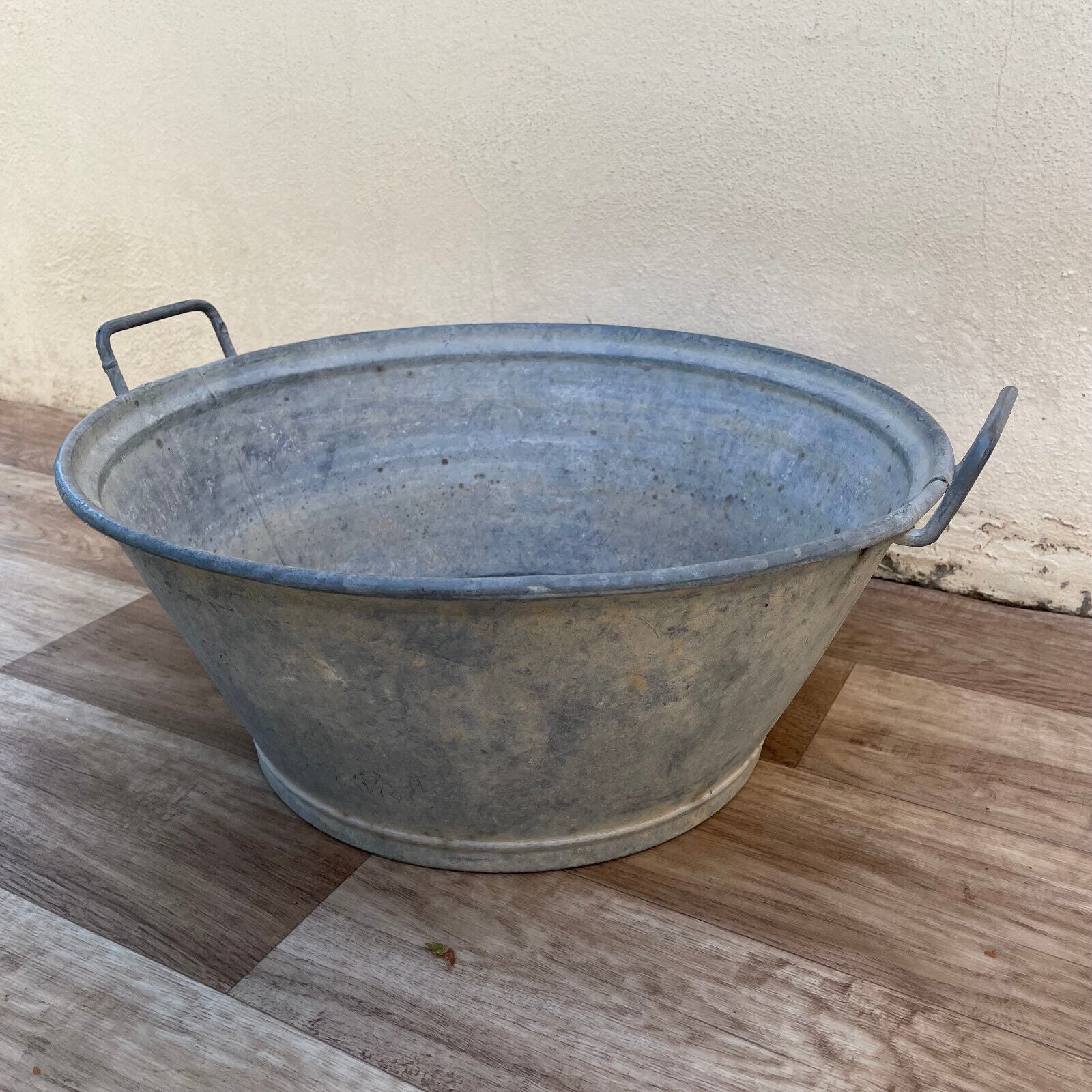 Vintage French Galvanized Zinc Wash Bucket Basin Plant 18032512 Fleamarketfrance