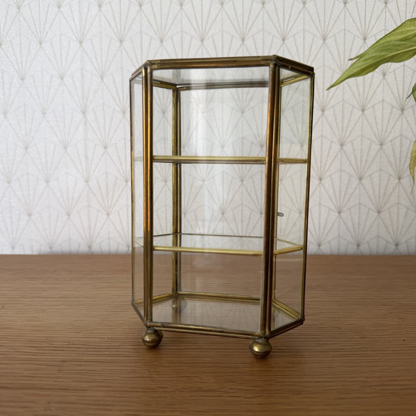 Vintage French Brass Glass Curio Display Cabinet Mini Vitrine 27062617 Unbranded