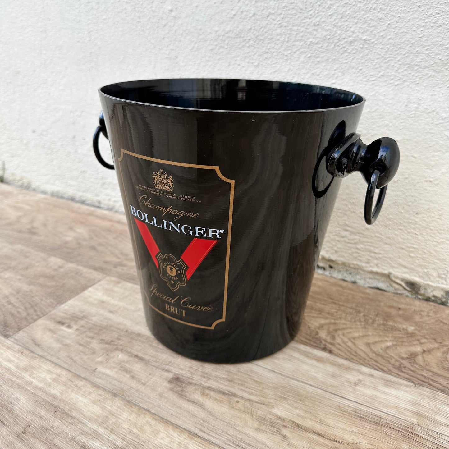 Vintage French Bollinger Champagne Ice Bucket Black Gold Cooler 1206232 Bollinger