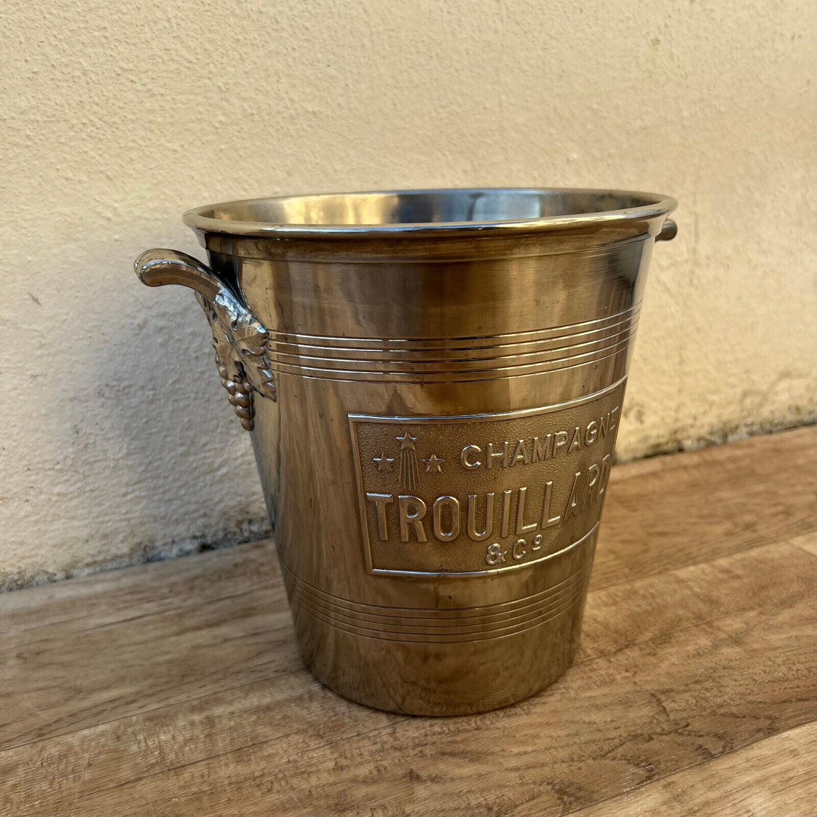 Vintage French Champagne Silverplate Ice Bucket Cooler Trouillard 0903258 - Fleamarketfrance