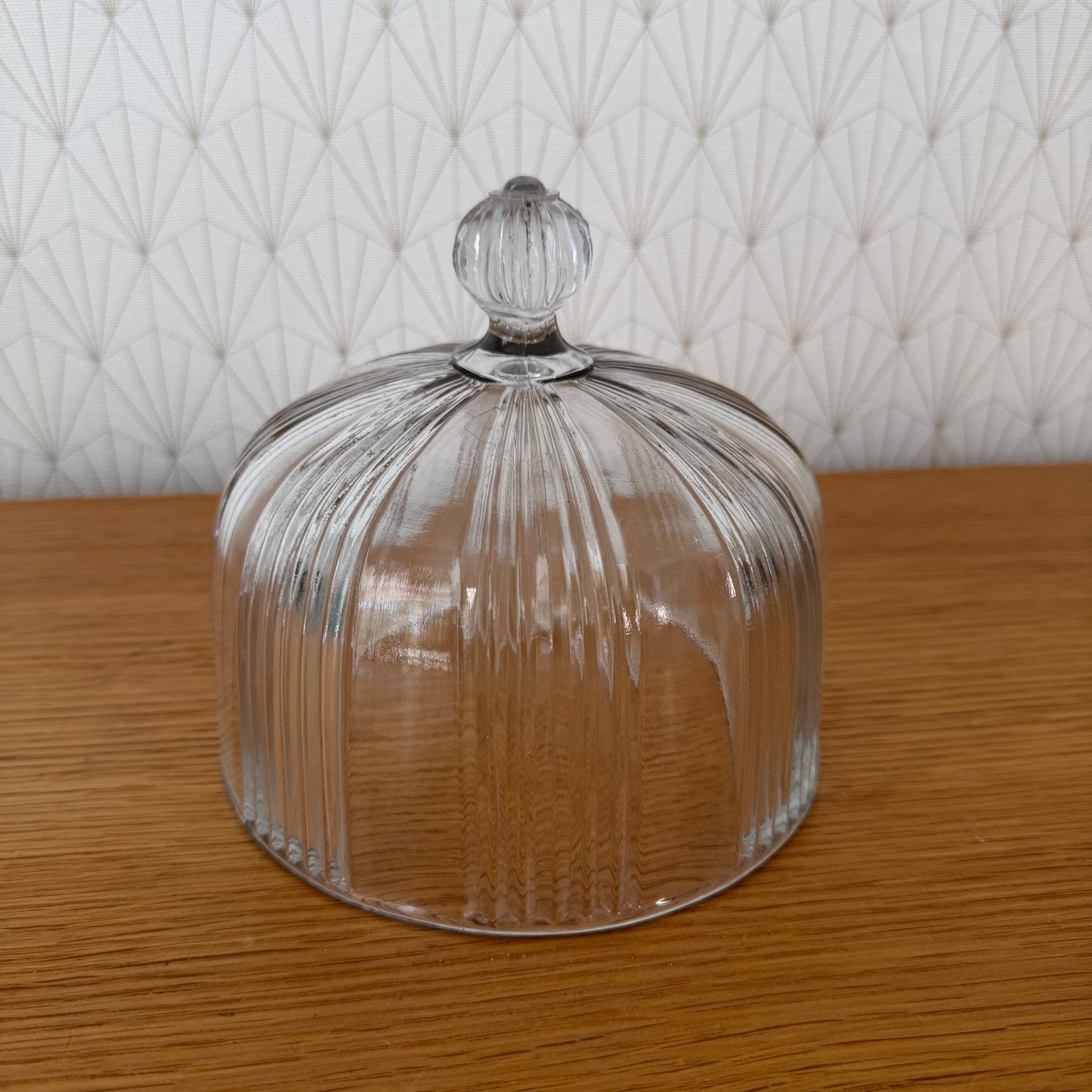 French Glass Cloche Dome Bell Cheese Cover Display Vintage 04092629