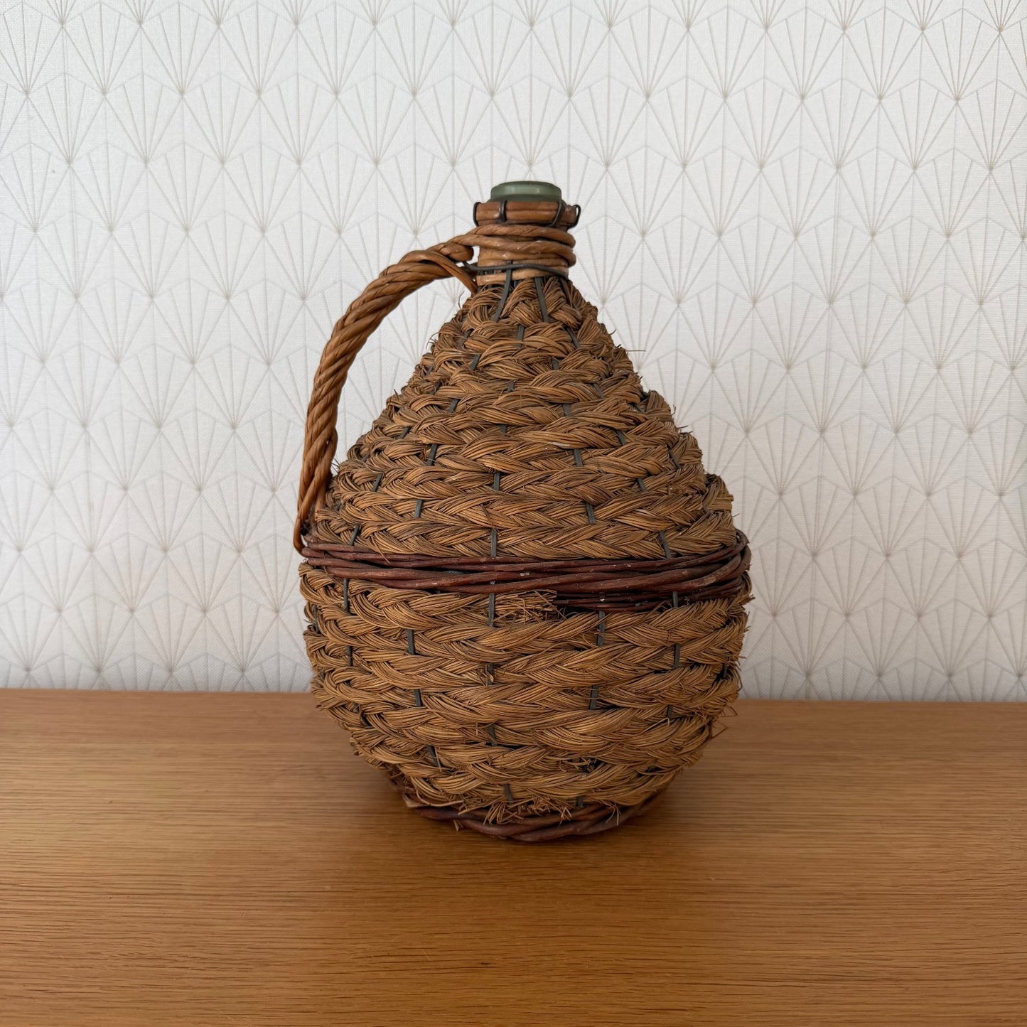 French Dame Jeanne Demijohn Rattan Wicker Basket Carboy Bonbonne 0409268