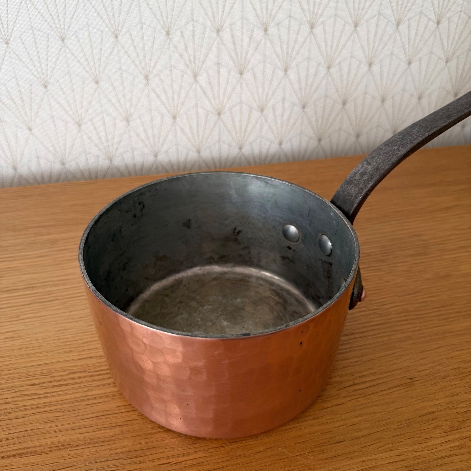 Vintage French E.Dehillerin Paris Hammered Copper Saucepan Tin Lined 1606263 Unbranded