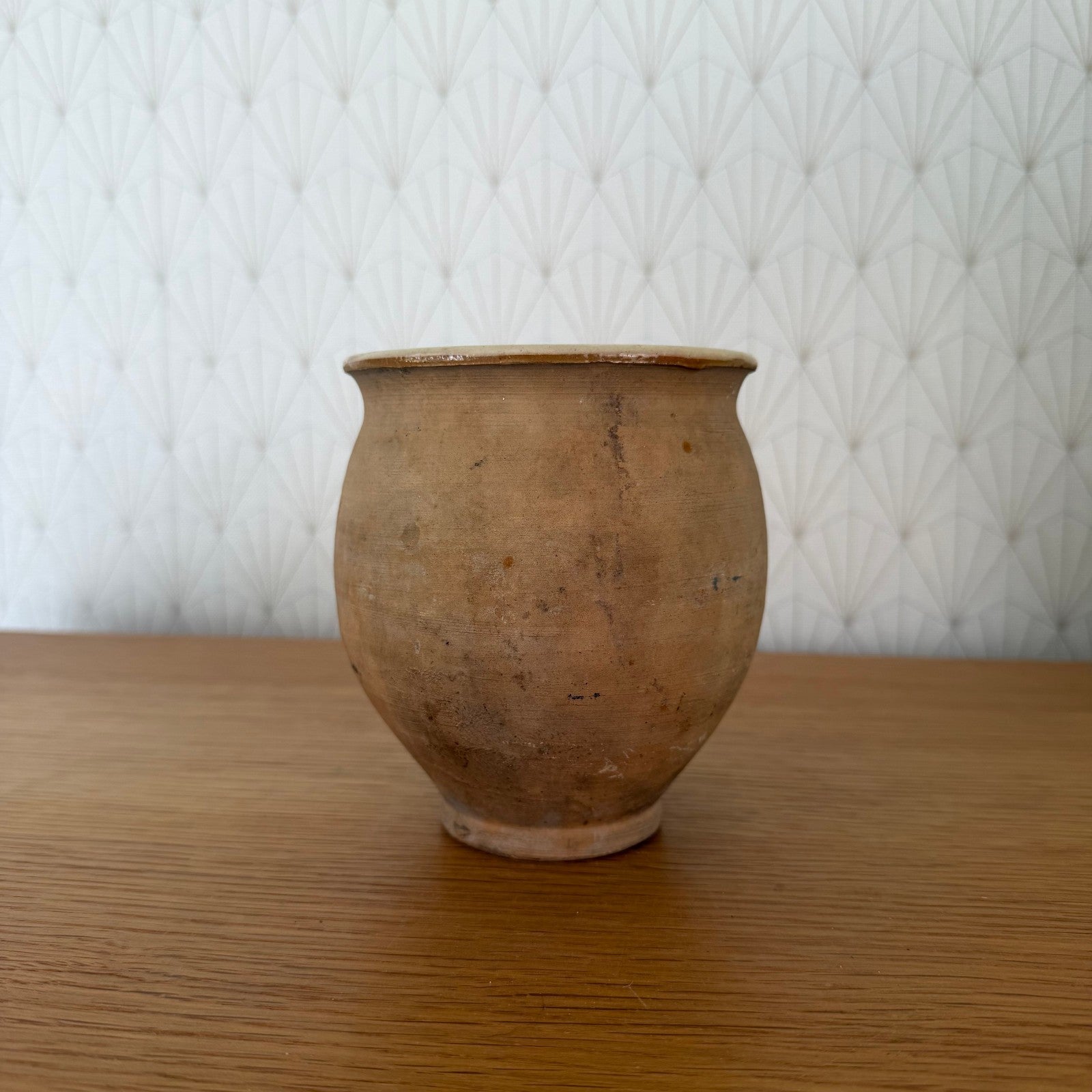 Antique French Honey Pot Terracotta Brown Glazed Pottery 1900 20102512 Unmarked
