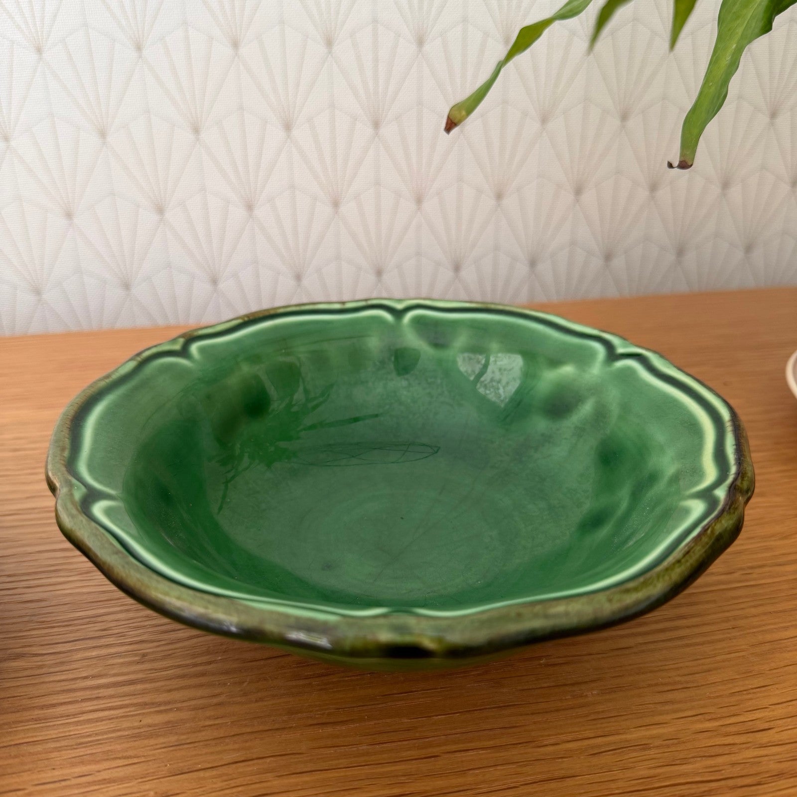 Atelier Du Sage France Soup Bowls Set of 2 Hand Painted Green Dieulefit 201026 Atelier Du Sage