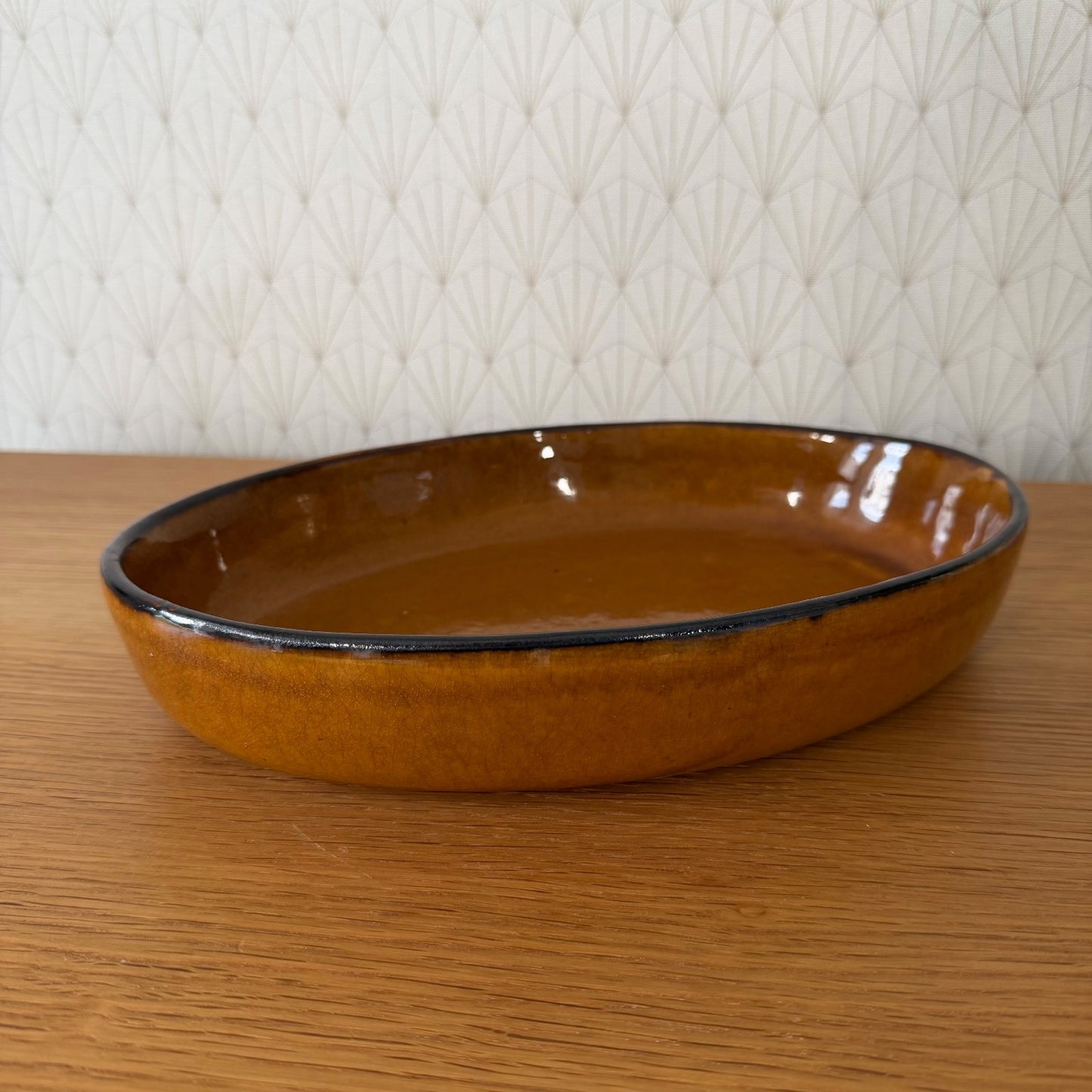 Vintage France Handmade French Bakeware 12.5” terrine plate gratin oval 2502265 Fleamarketfrance